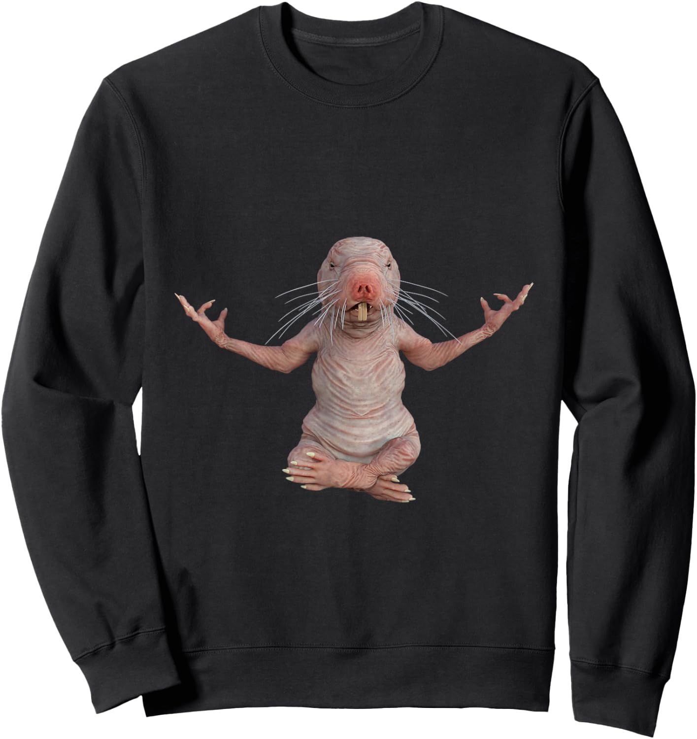 I Just Really Like Naked Moles Ok? Funny Naked Mole Rat Yoga Sweatshirt - Sweatshirt | Black
