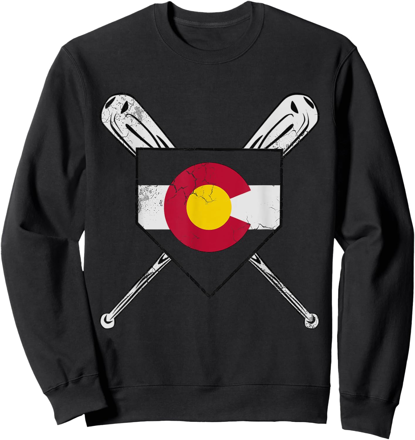 Colorado Flag Baseball Home Team Player Coach Mom Dad Sweatshirt - Sweatshirt | Black