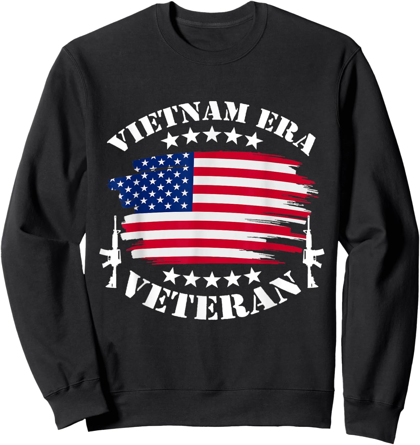 Vietnam Veteran I Vietnam Era USA Flag Gift Sweatshirt - Sweatshirt | Black