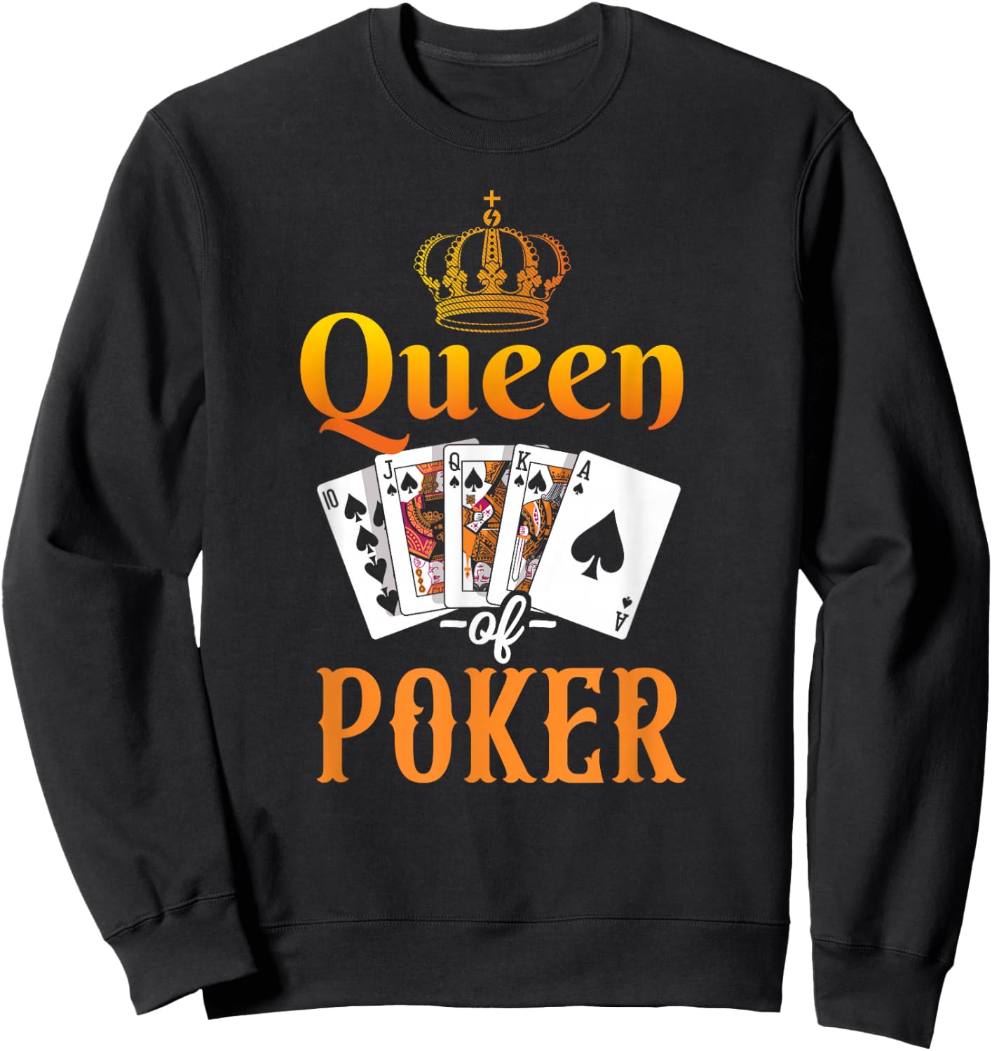 Poker Vintage Queen Of Poker Sweatshirt - Sweatshirt | Black