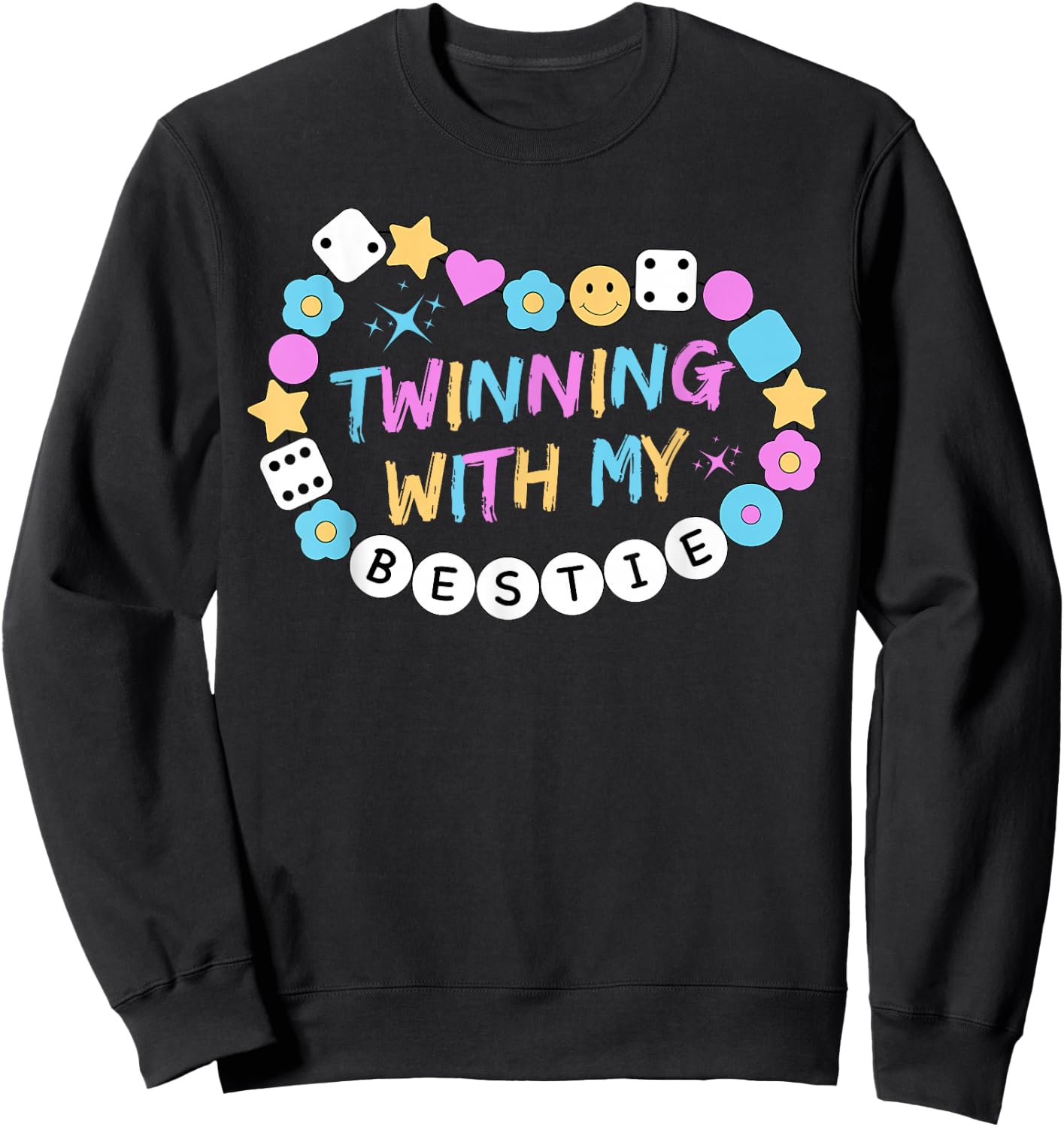 Twin Matching Twins Day Friend Twinning with My Bestie Twin Sweatshirt - Sweatshirt | Black