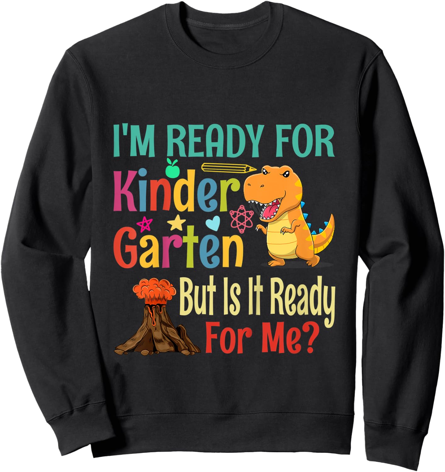 Kids First Day Of School Outfits For Girls Kindergarten Sweatshirt - Sweatshirt | Black