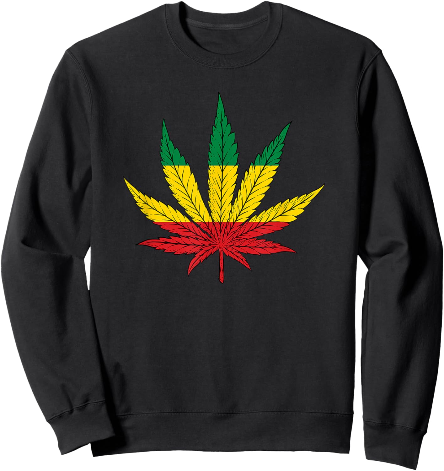 Rastafari Reggae Music Weed Leaf Sweatshirt - Sweatshirt | Black