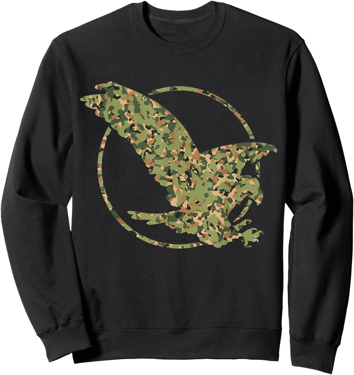Eagle Camo Camouflage Gifts Sweatshirt - Sweatshirt | Black