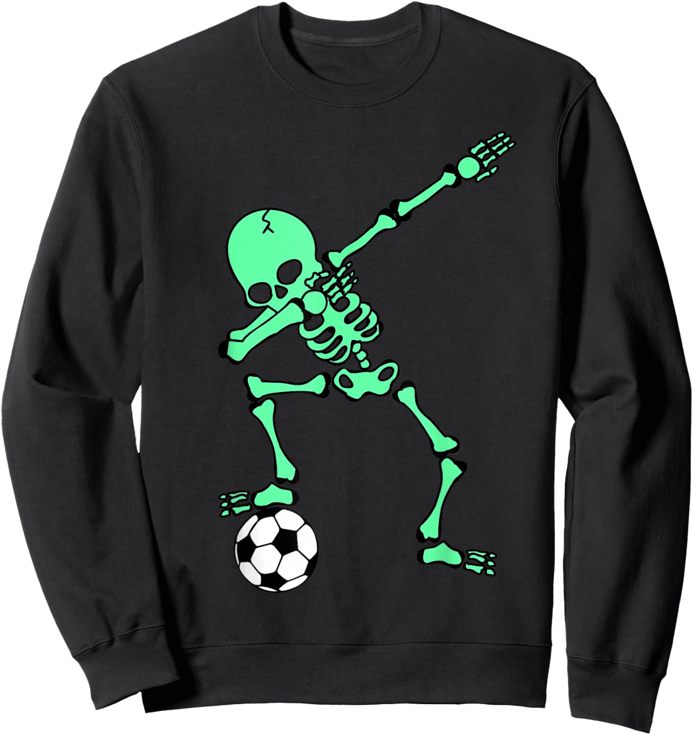 Dabbing Skeleton Soccer Shirt, Halloween Dab Shirt, Kids Sweatshirt - Sweatshirt | Black