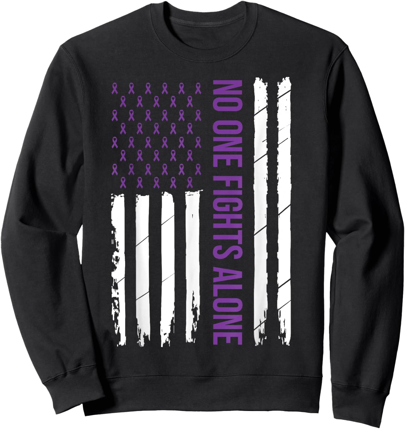 Cystic Fibrosis Awareness Purple Ribbon Sweatshirt - Sweatshirt | Black