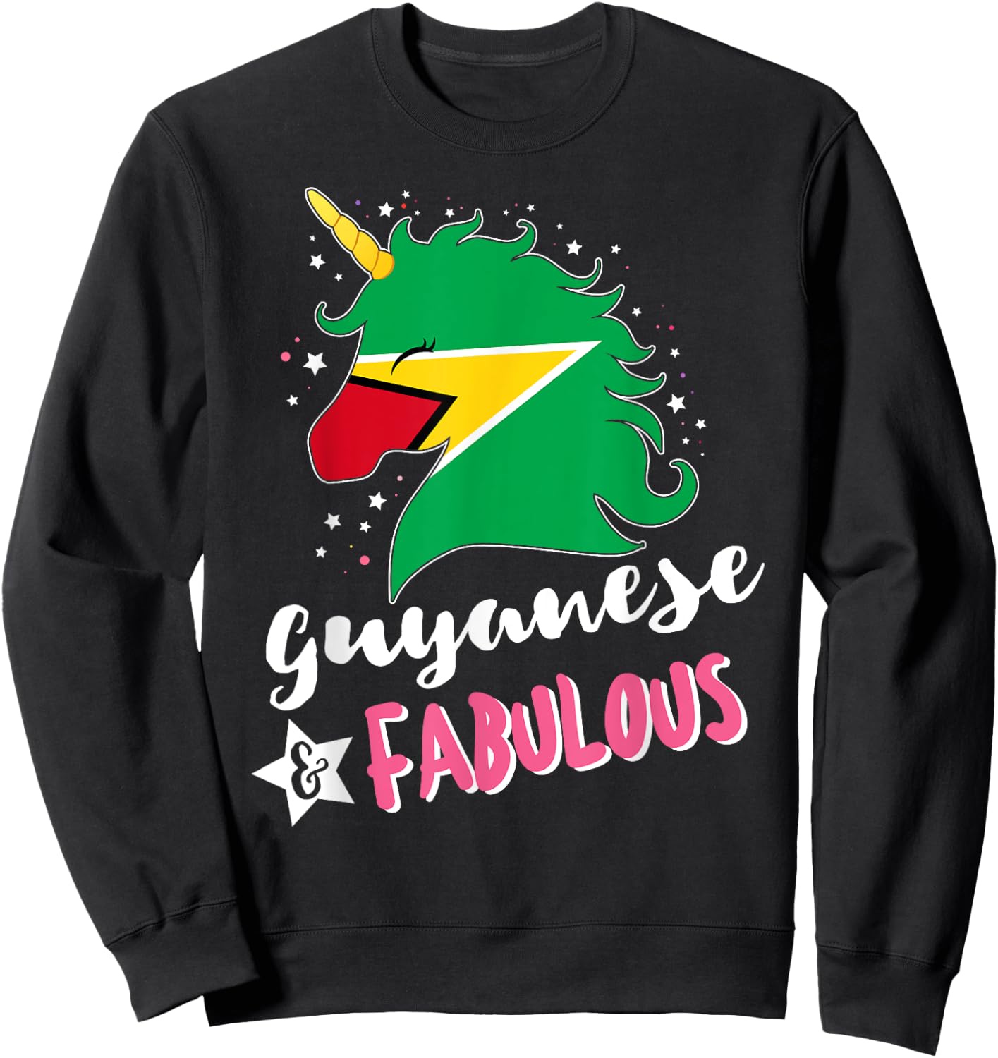 Guyananese Unicorn Guyana Flag Sweatshirt - Sweatshirt | Black