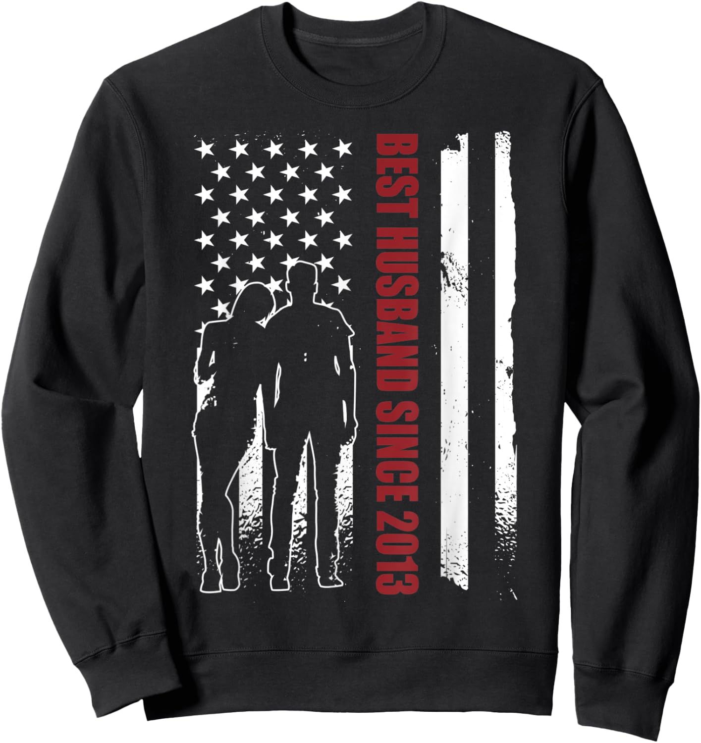 9th Wedding Anniversary Retro Best Husband Since 2013 Sweatshirt - Sweatshirt | Black