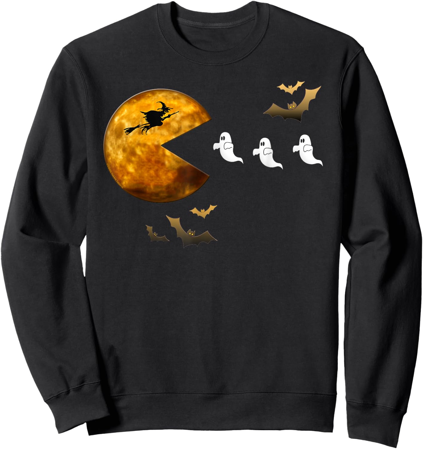 Fun Halloween Full Moon Eating Ghosts - Halloween Sweatshirt - Sweatshirt | Black
