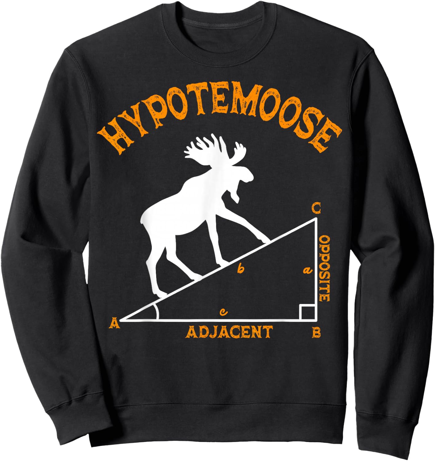 Funny Math Hypotemoose Triangle Adjacent Mathematician Sweatshirt - Sweatshirt | Black