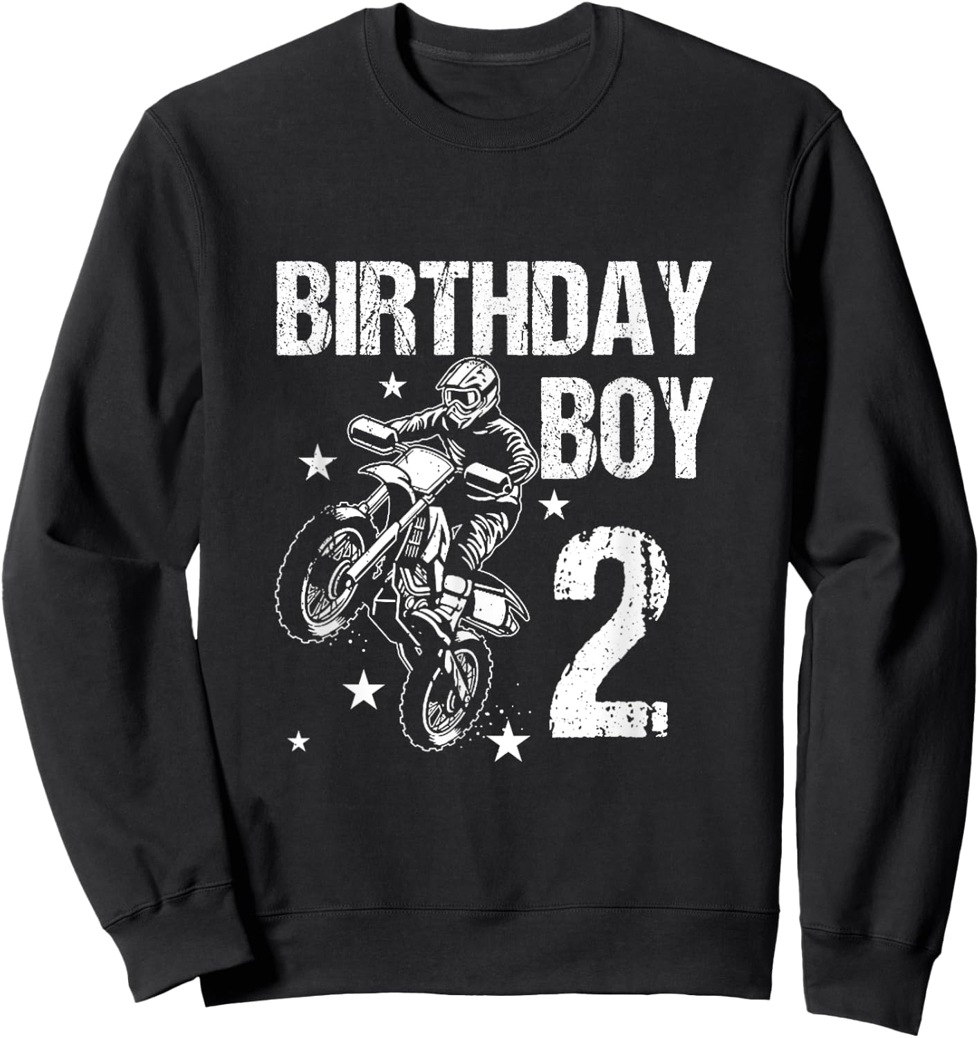 Kids 2 Years old Birthday Shirt 2nd Boy Dirt Bike Motorcycle Sweatshirt - Sweatshirt | Black