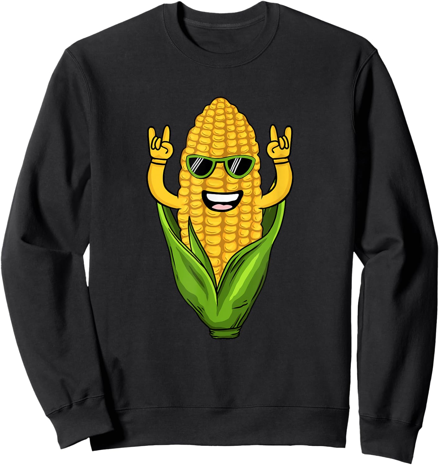 Cool Corn Art Men Women Farmer Dancing Corn On Cob Farming Sweatshirt - Sweatshirt | Black