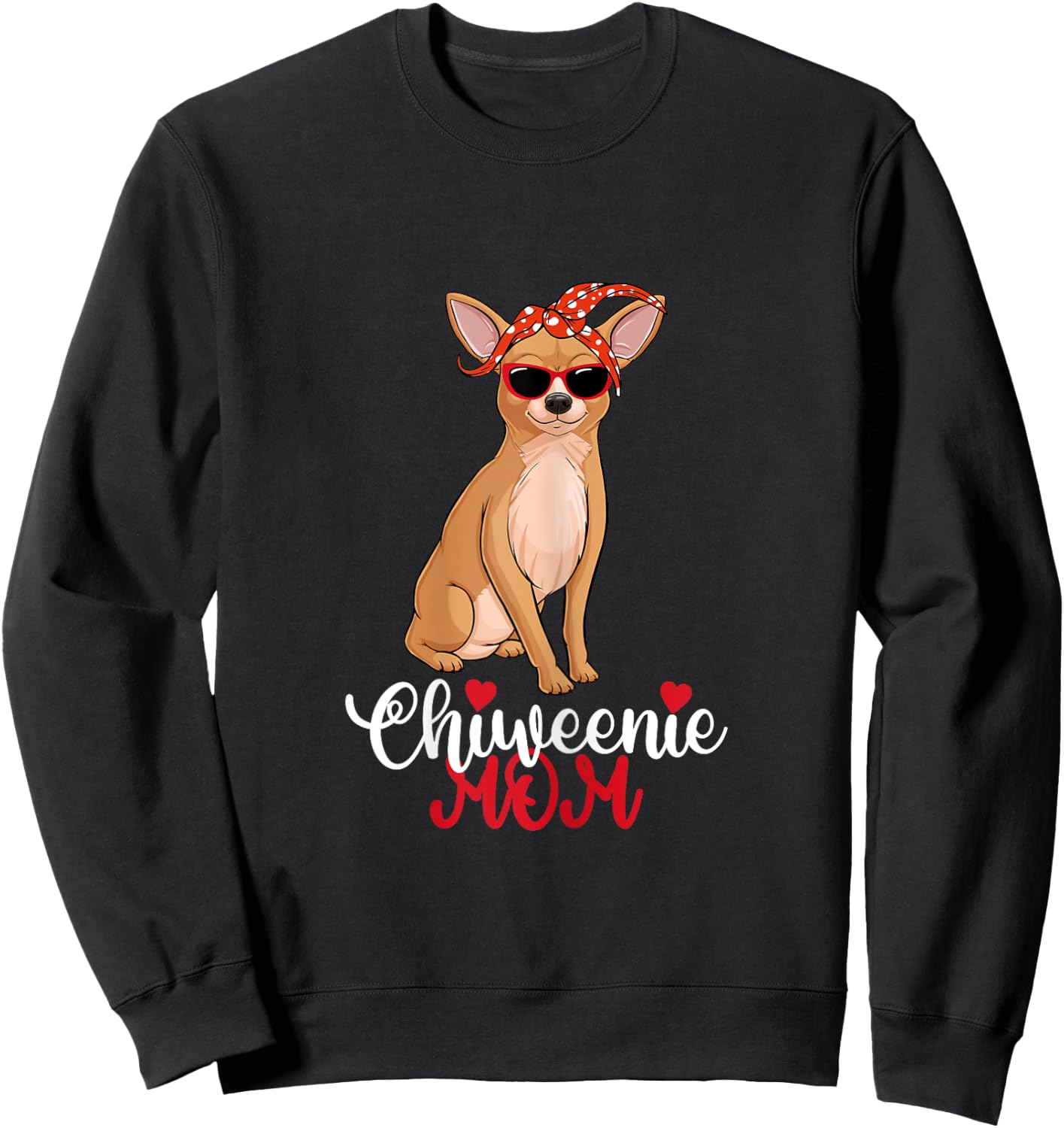 Chiweenie Dog Chiweenie Mom Sweatshirt - Sweatshirt | Black