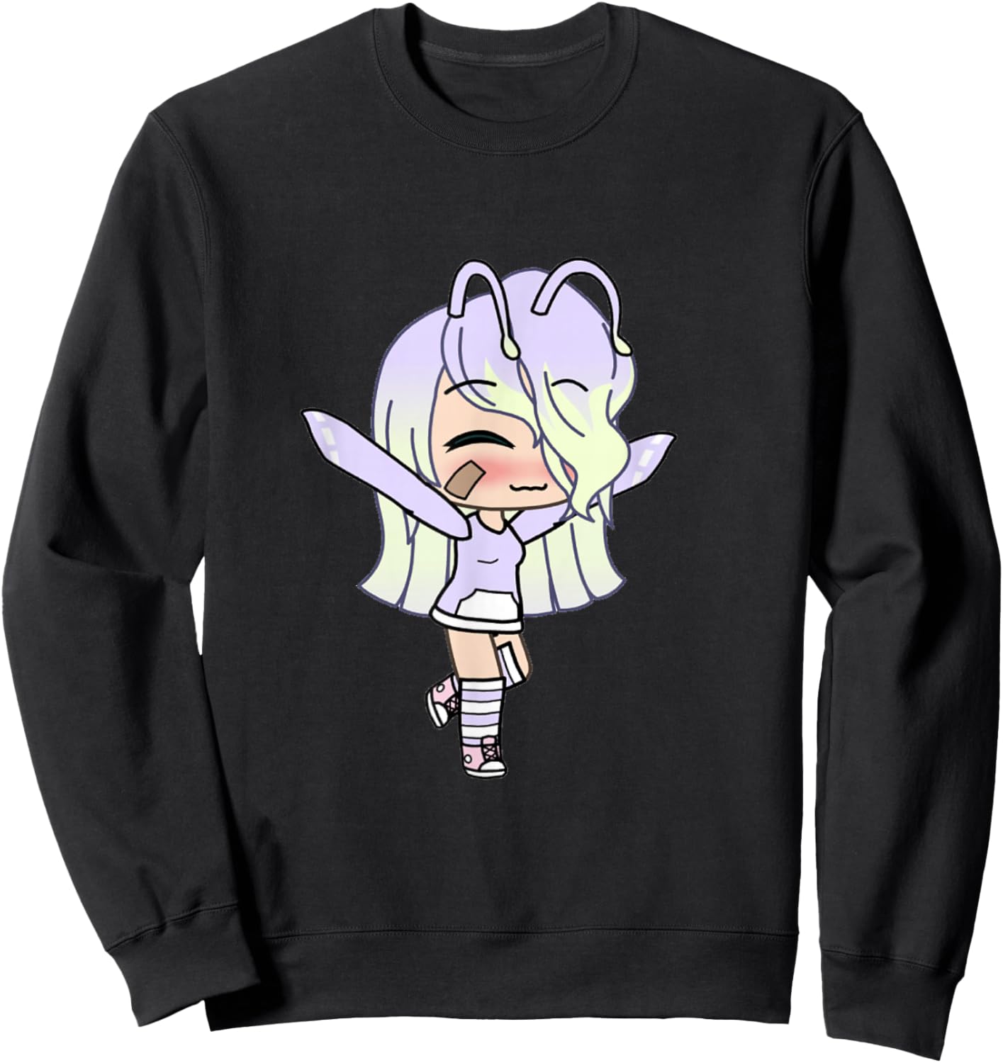 Love Gacha Figure Cute Girl in Purple Sweatshirt - Sweatshirt | Black