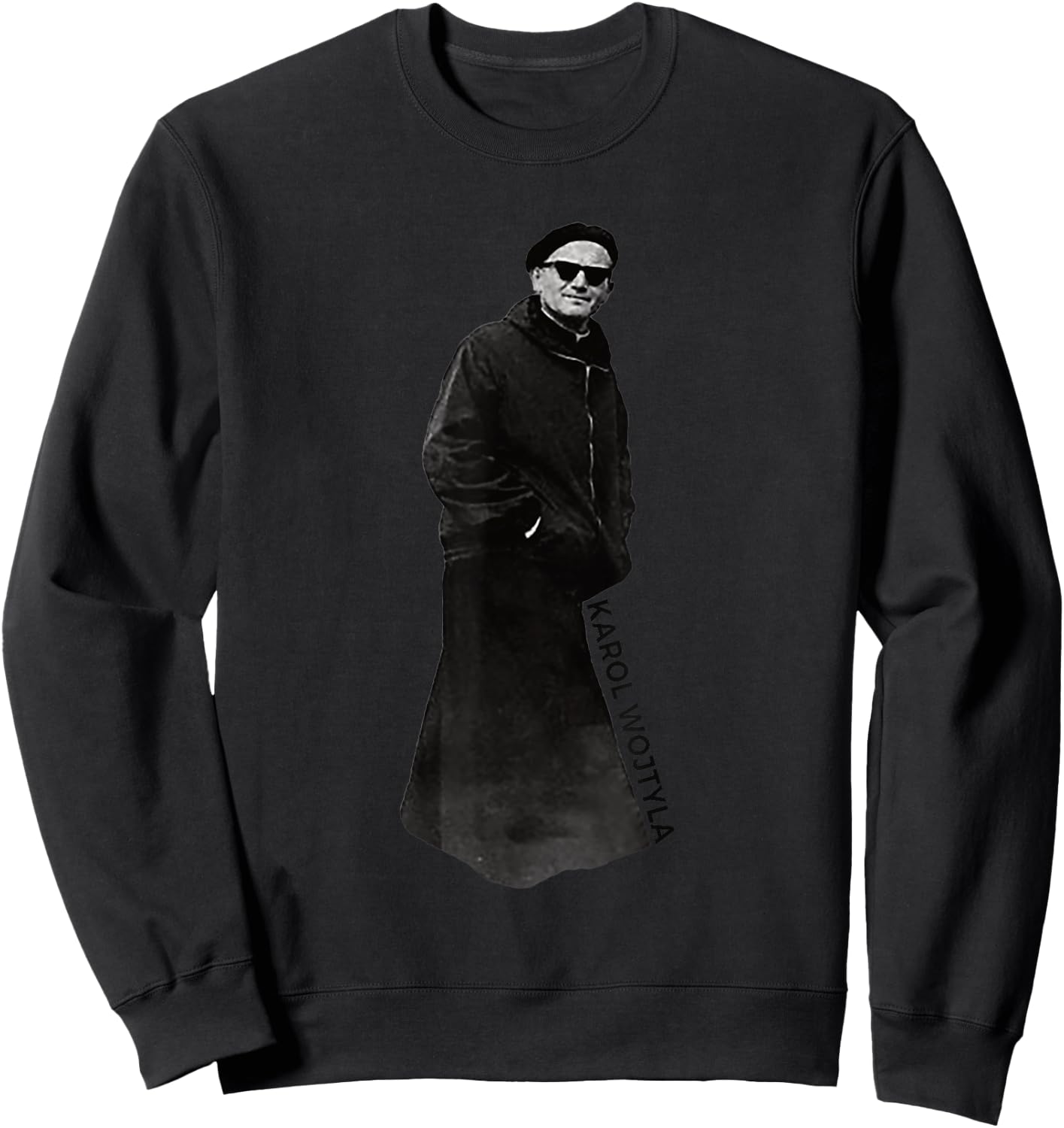 MJ Sacred Art Pope Saint John Paul II with Sunglasses Catholic Sweatshirt - Sweatshirt | Black