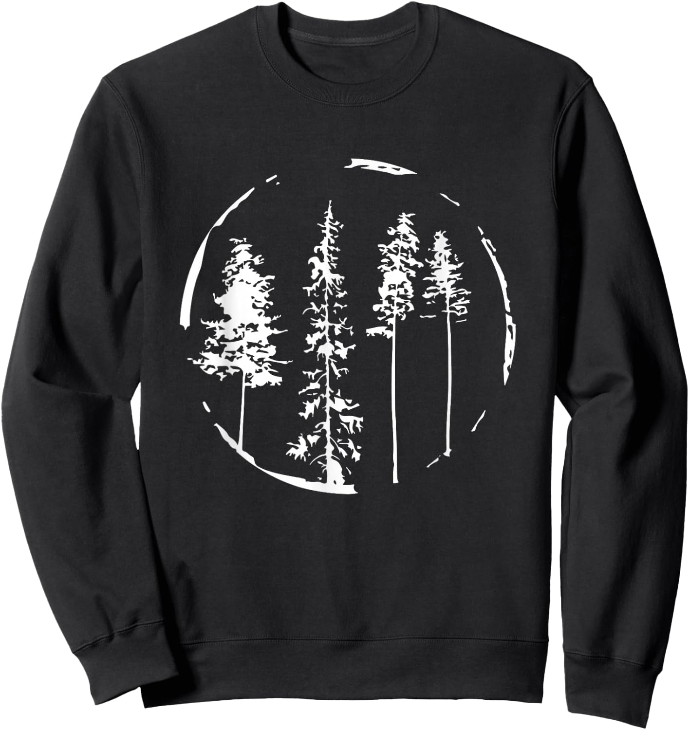 Christmas Pine Forest, Pine Trees Sweatshirt - Sweatshirt | Black