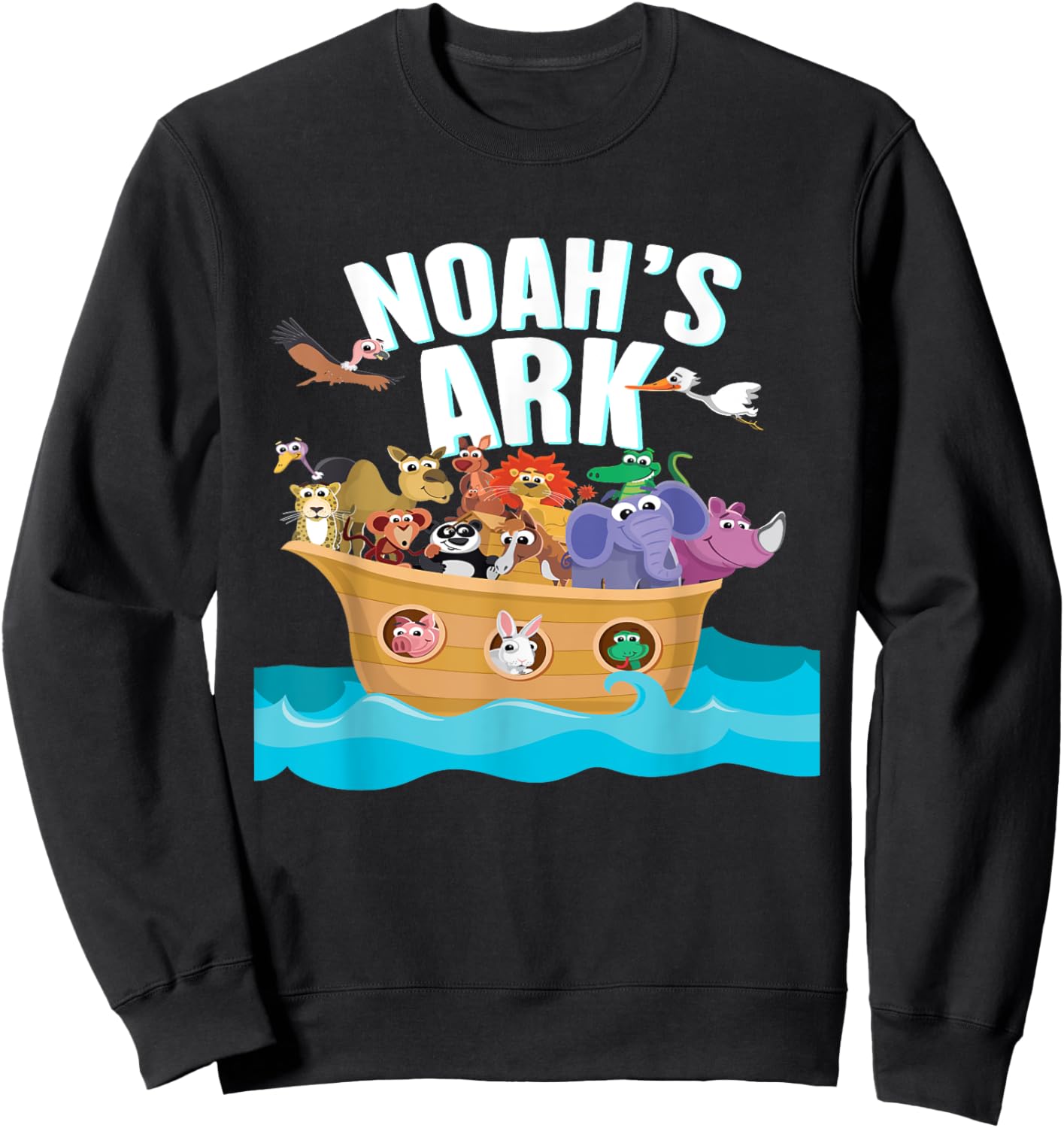 Animal History Bible, Noah's Ark, Religion Comic Gift Sweatshirt - Sweatshirt | Black