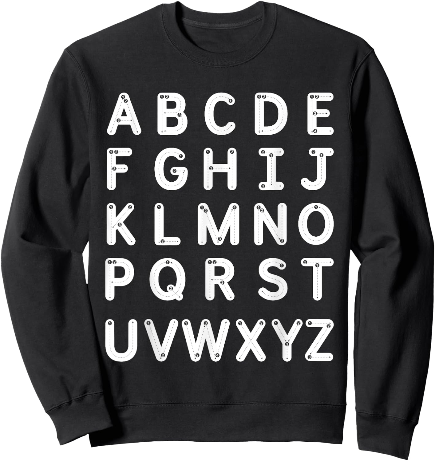 Tracing Letters A-Z Alphabet Pre-K Kindergarten 1st Grade 5T Sweatshirt - Sweatshirt | Black