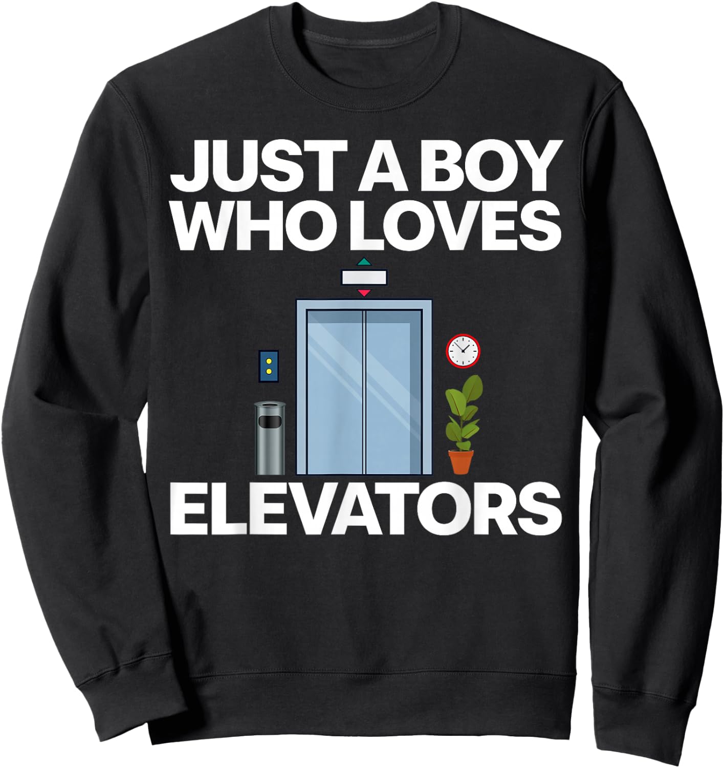 Cool Elevator Art Men Boys Kids Elevator Mechanic Inspector Sweatshirt - Sweatshirt | Black