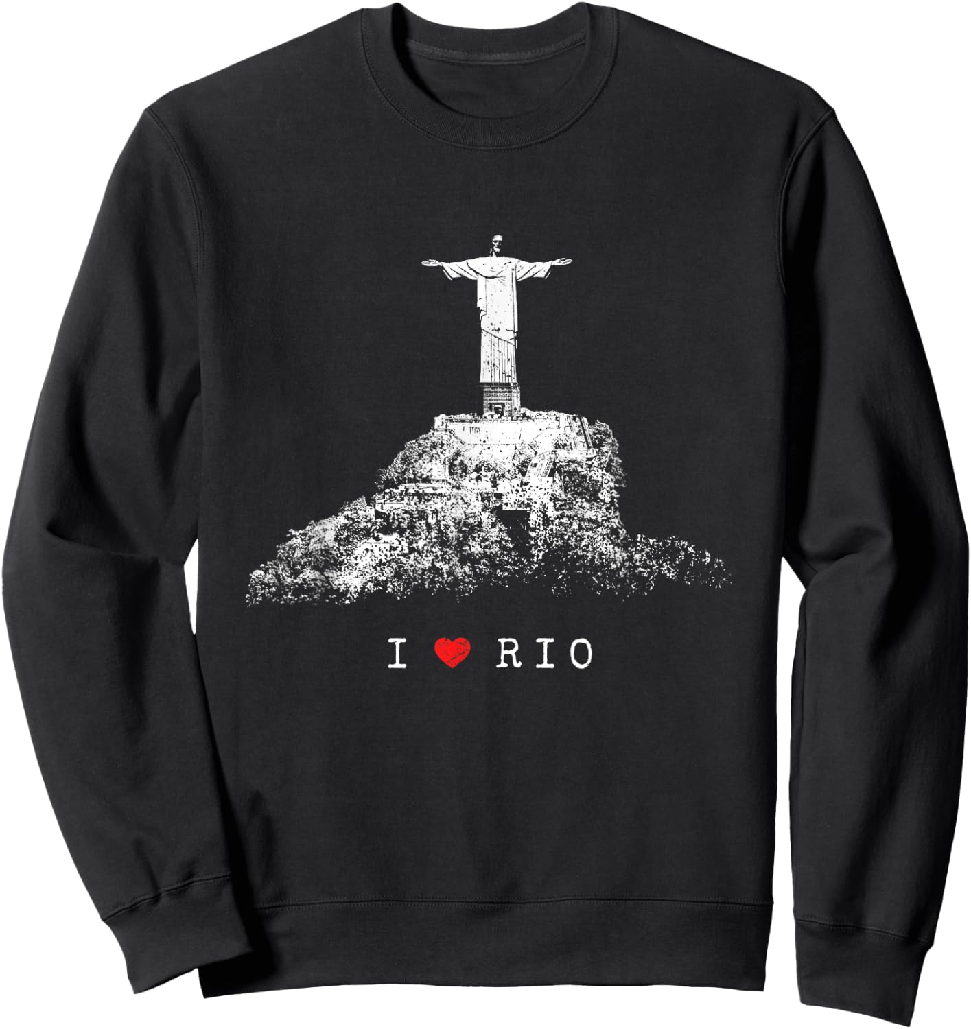 Rio de Janeiro Skyline Statue of Jesus Christ Brazil Love Sweatshirt - Sweatshirt | Black