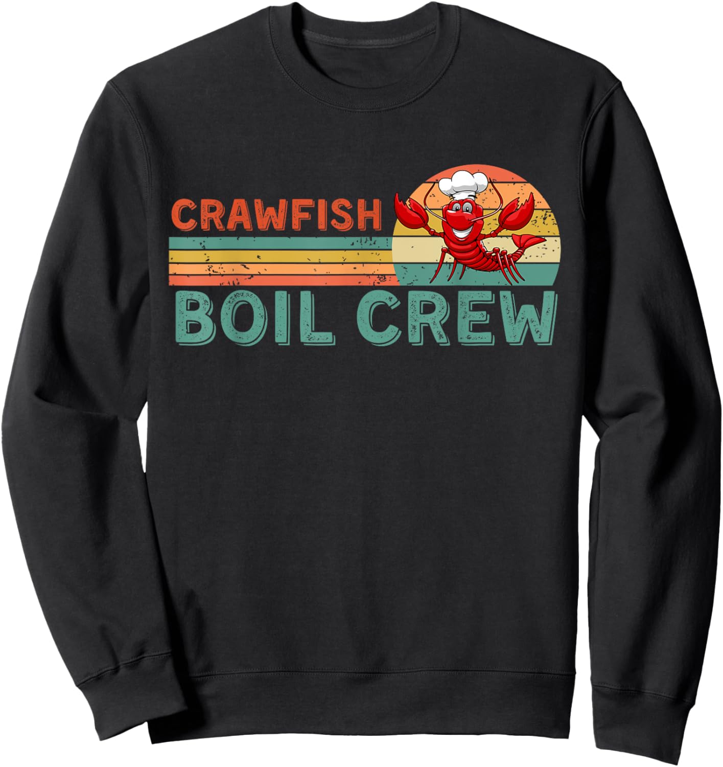 Retro Crawfish Boil Crew Gift -Crayfish/Crawdad/Mudbug Lover Sweatshirt - Sweatshirt | Black