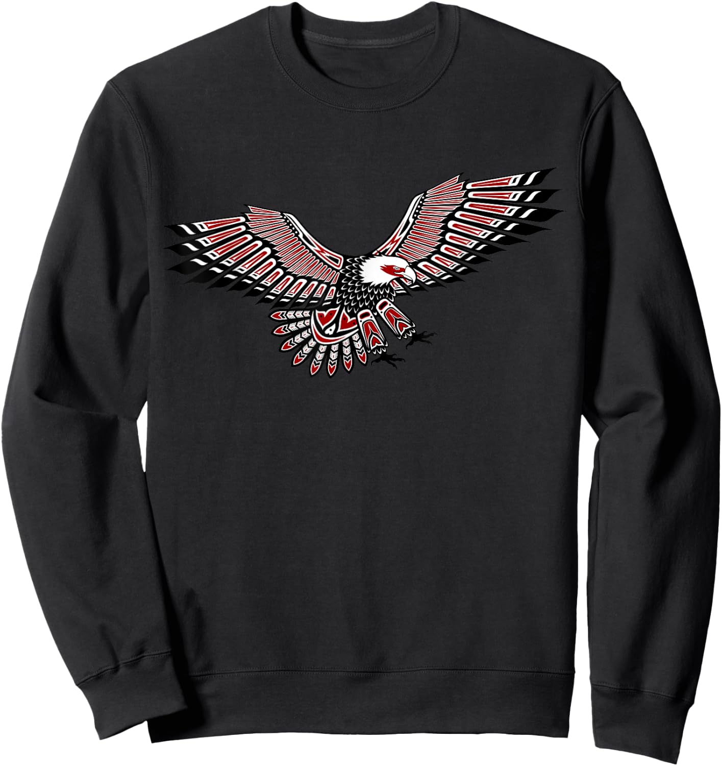 Native American Indian Eagle Totem Art Northwest Sweatshirt - Sweatshirt | Black