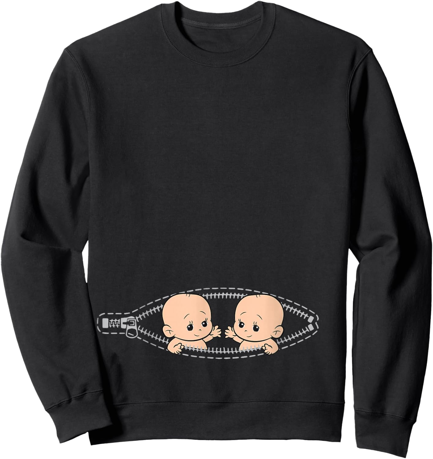 Funny Mom of Twin Pregnancy Announcement Twins Mom Small Sweatshirt - Sweatshirt | Black
