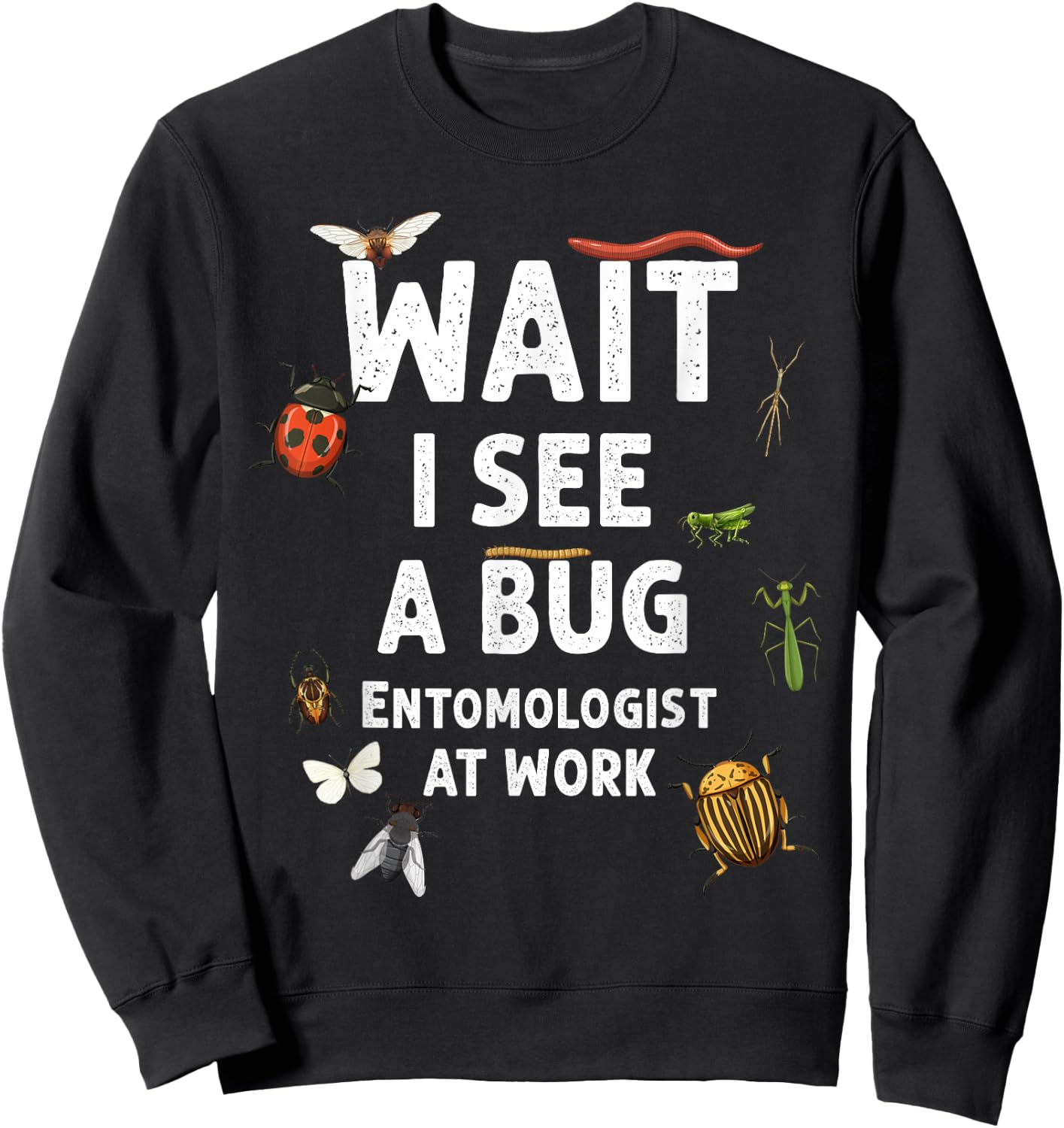 Kids Entomology Toddlers Wait I See A Bug Catchers Costume Sweatshirt - Sweatshirt | Black