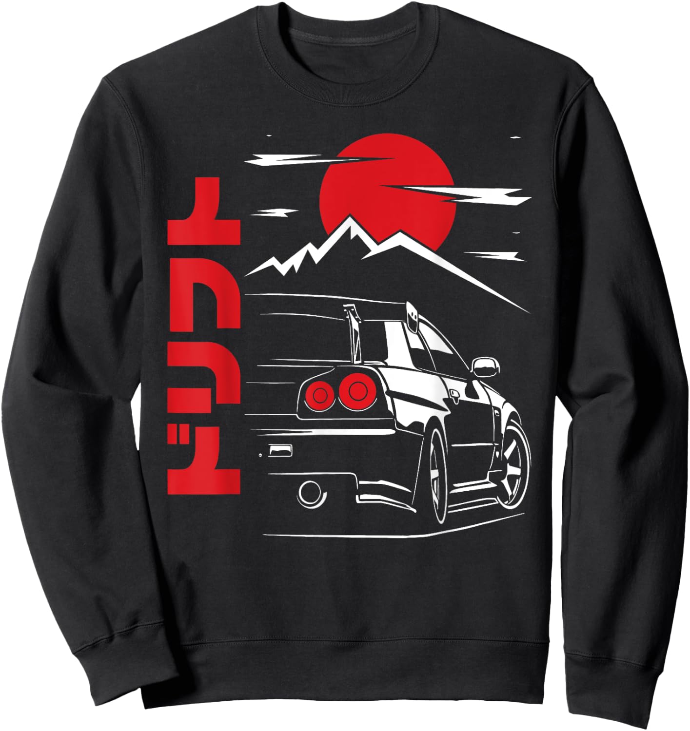 JDM Tokyo Japan Drift Race Car Tuning Retro Vintage Graphic Sweatshirt - Sweatshirt | Black