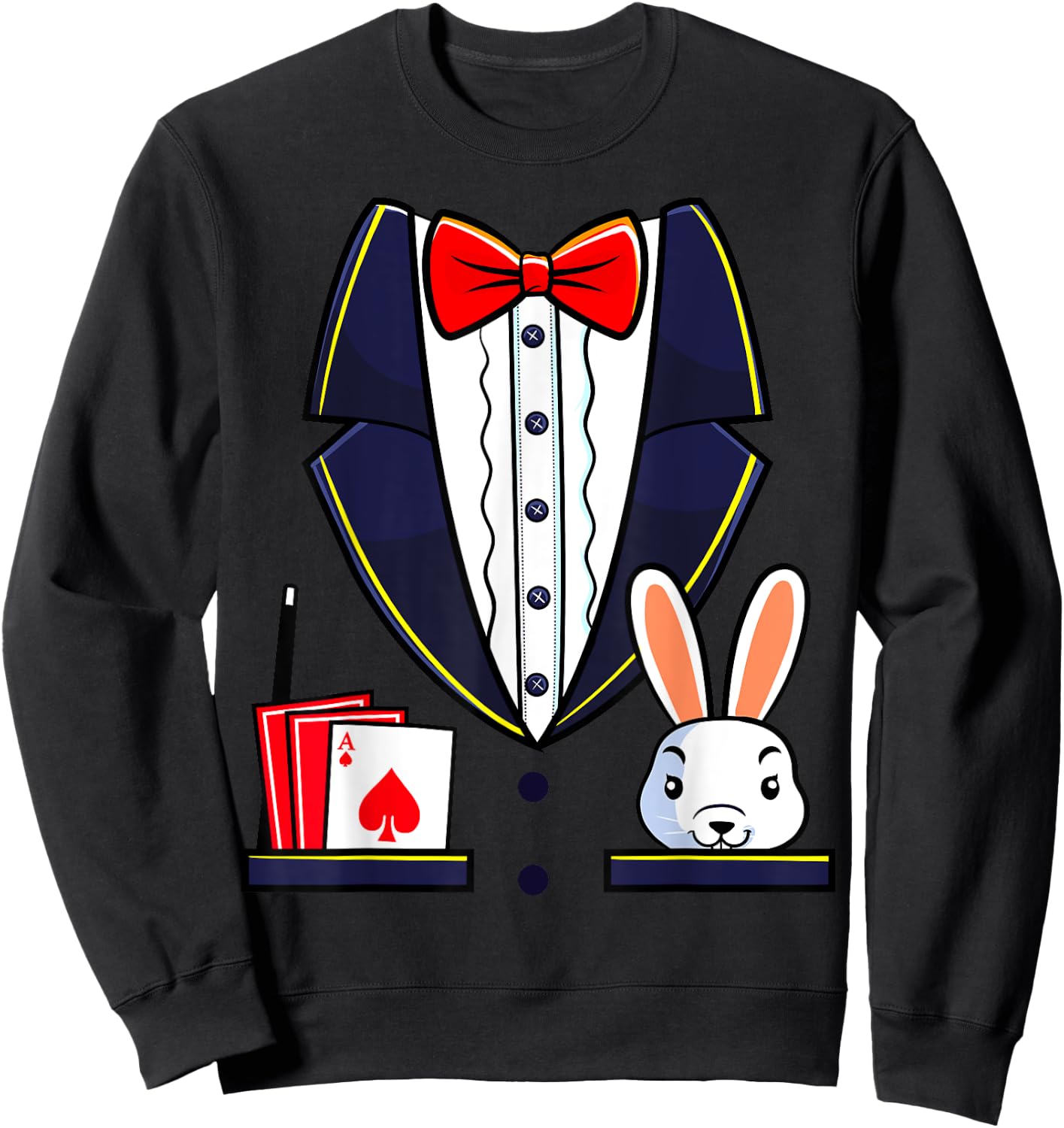 Magician Costume Halloween Magic Show Men Women Kids Boys Sweatshirt - Sweatshirt | Black