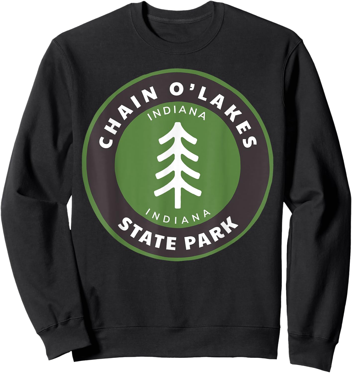 Chain O Lakes State Park Indiana Outdoors IN Forest Badge Sweatshirt - Sweatshirt | Black