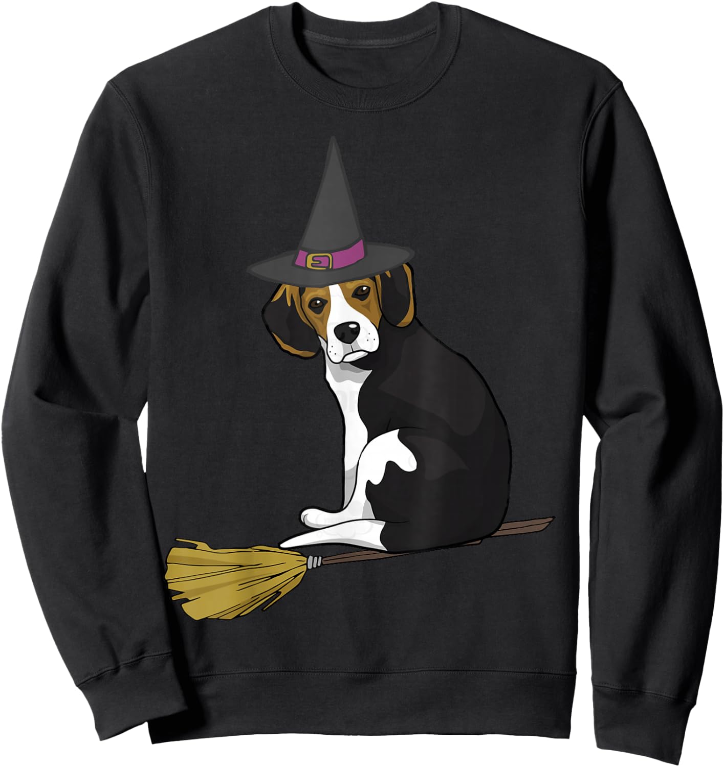 Beagle Shirt Funny Halloween T Shirt Witch Dog Gifts Costume Sweatshirt - Sweatshirt | Black