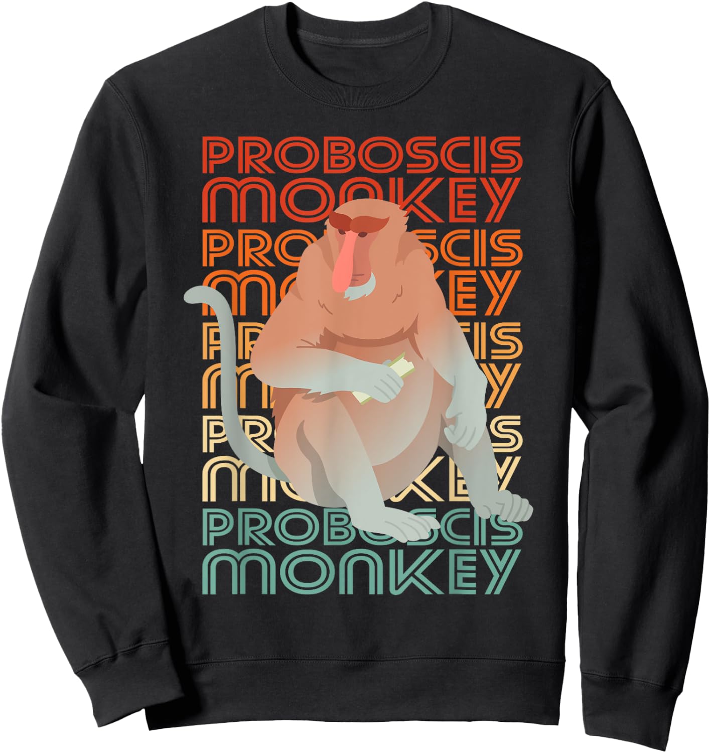 Proboscis Monkey Long Nosed Sweatshirt - Sweatshirt | Black