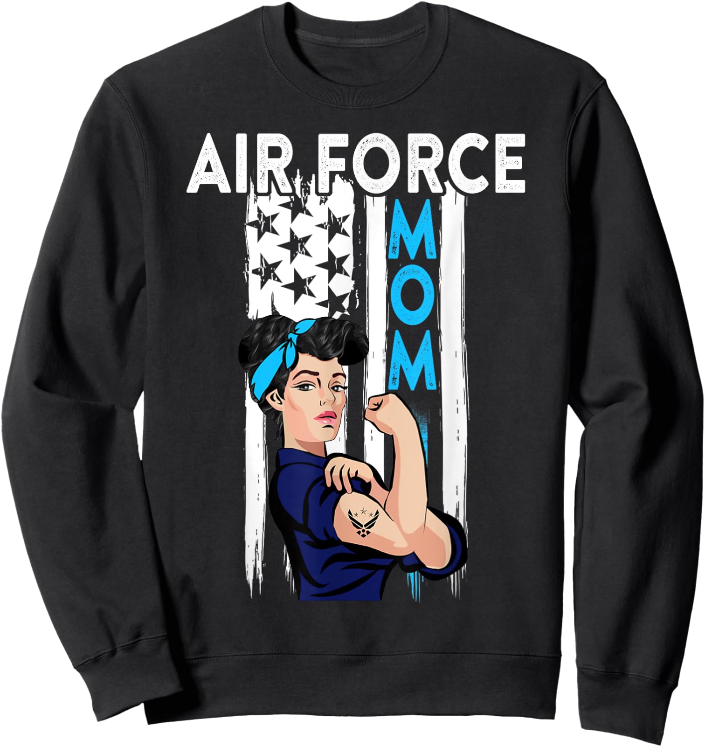 NEW Air Force Mom Costume Gift Proud Air Force Mom Sweatshirt - Sweatshirt | Black