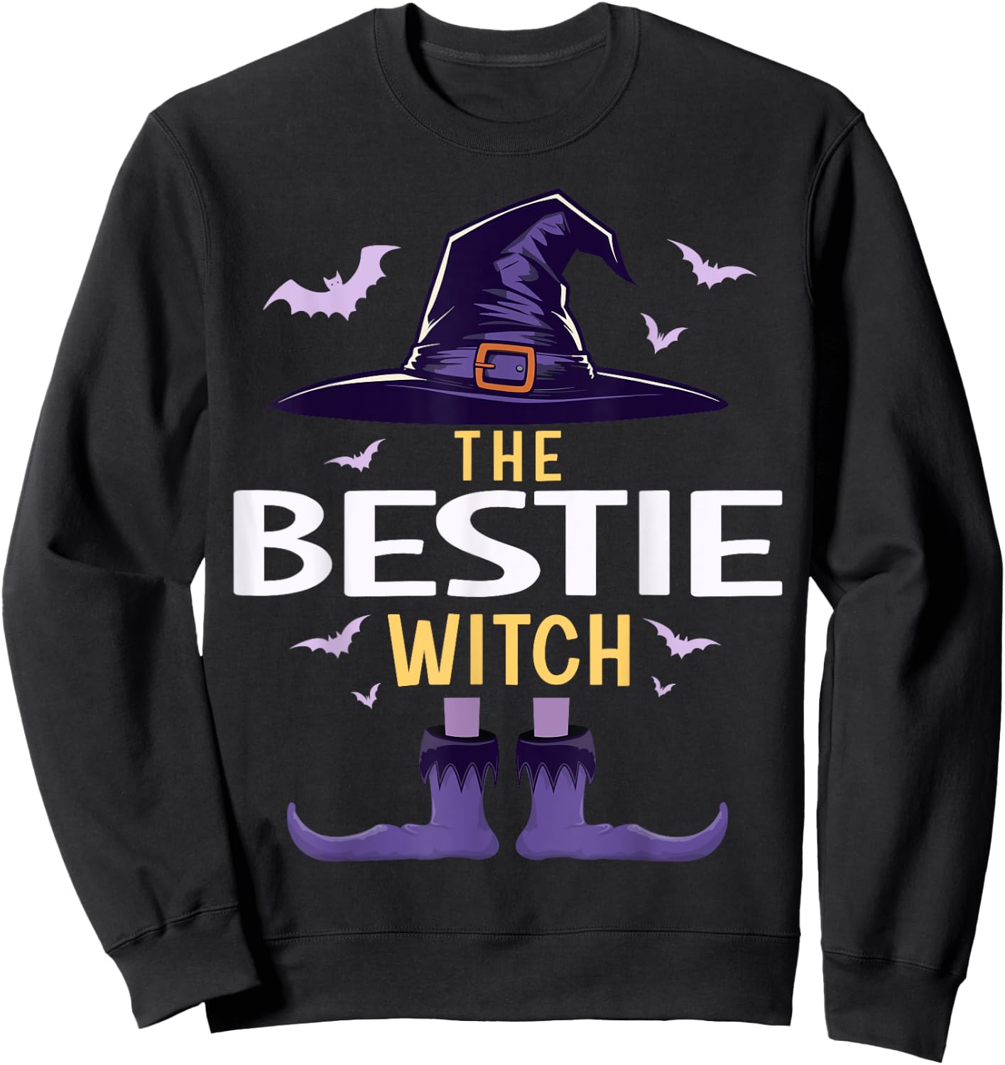 Bestie Halloween Witch Group Matching Costume Sweatshirt - Sweatshirt | Black