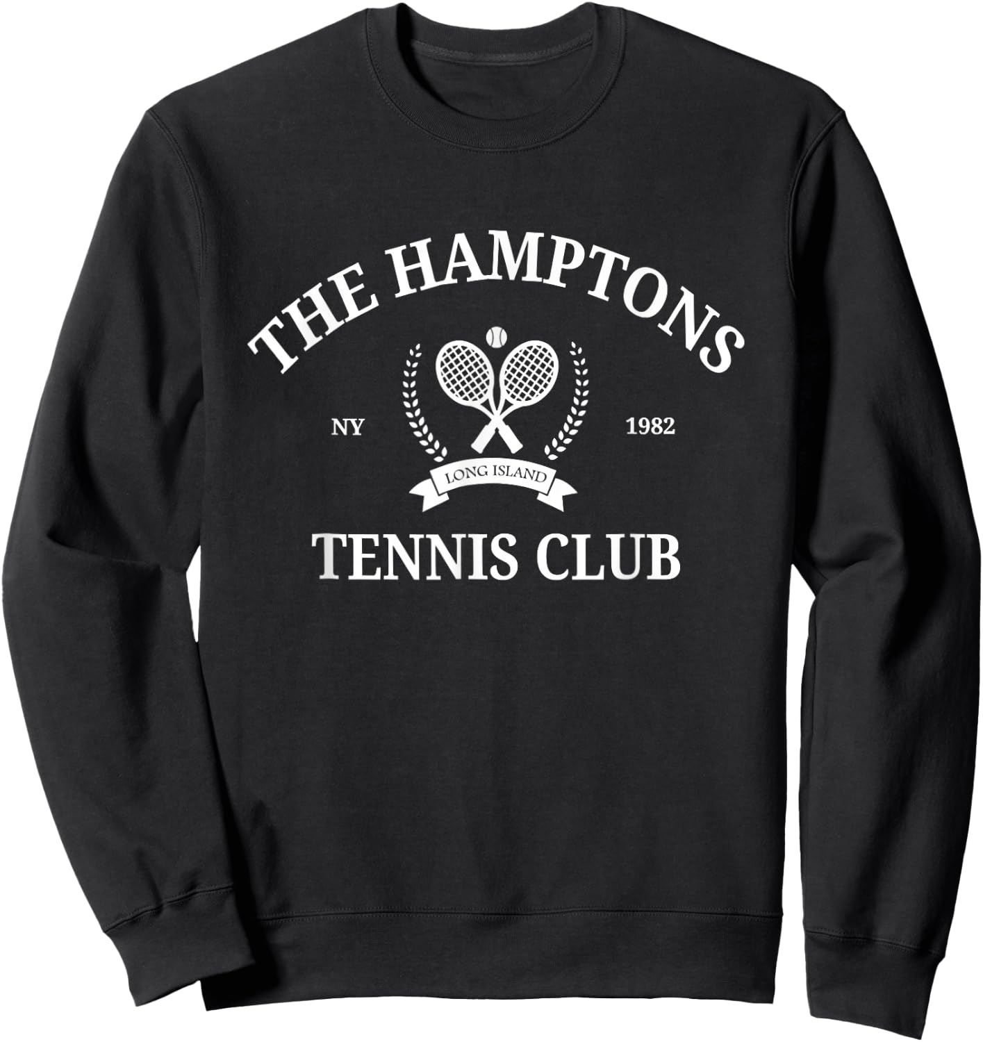 The Hamptons Tennis Club Vintage Style Aesthetic Sweatshirt - Sweatshirt | Black