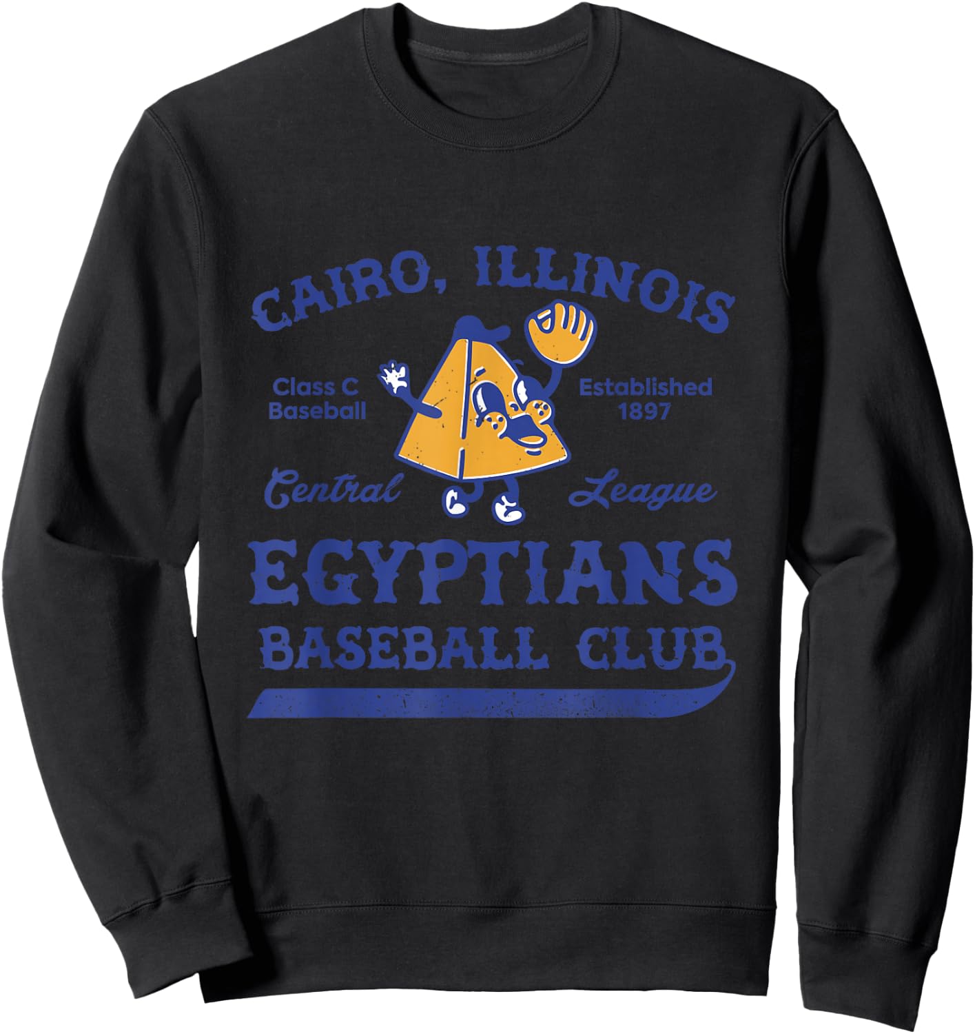 Cairo Egyptians Illinois Vintage Defunct Baseball Sweatshirt - Sweatshirt | Black