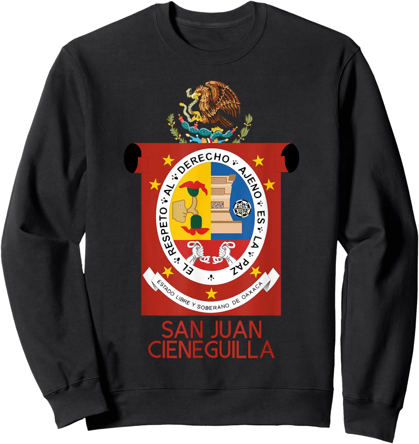 San Juan Cieneguilla Oaxaca Estado Mexico Escudo Eagle Sweatshirt - Sweatshirt | Black