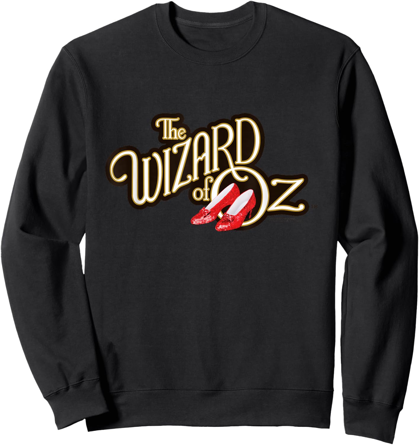 Wizard of Oz Logo with Ruby Slippers Vintage Classic Movie Sweatshirt - Sweatshirt | Black