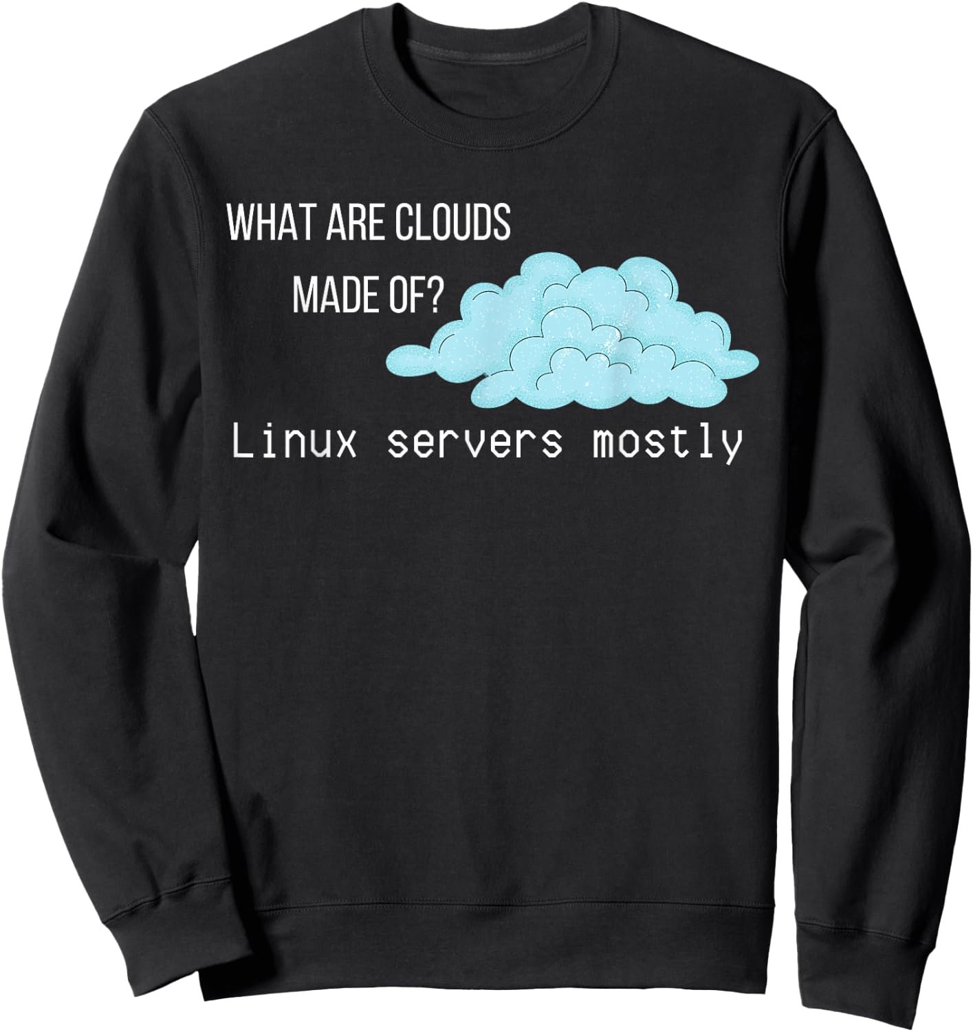 What are Clouds Made of Linux Servers Funny Computer Sweatshirt - Sweatshirt | Black
