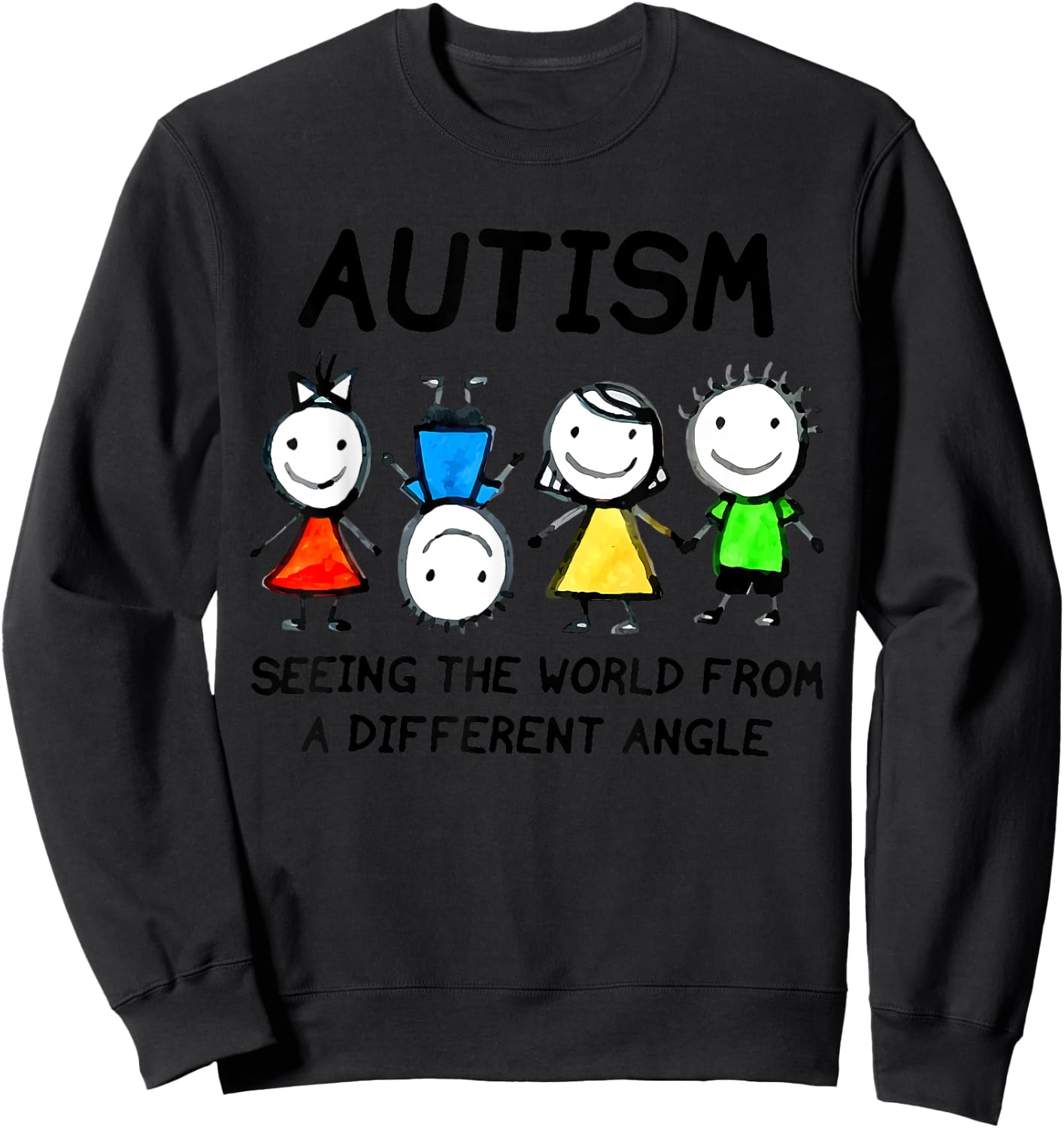 Autism Seeing The World From A Different Angle Autism Gifts Sweatshirt - Sweatshirt | Black