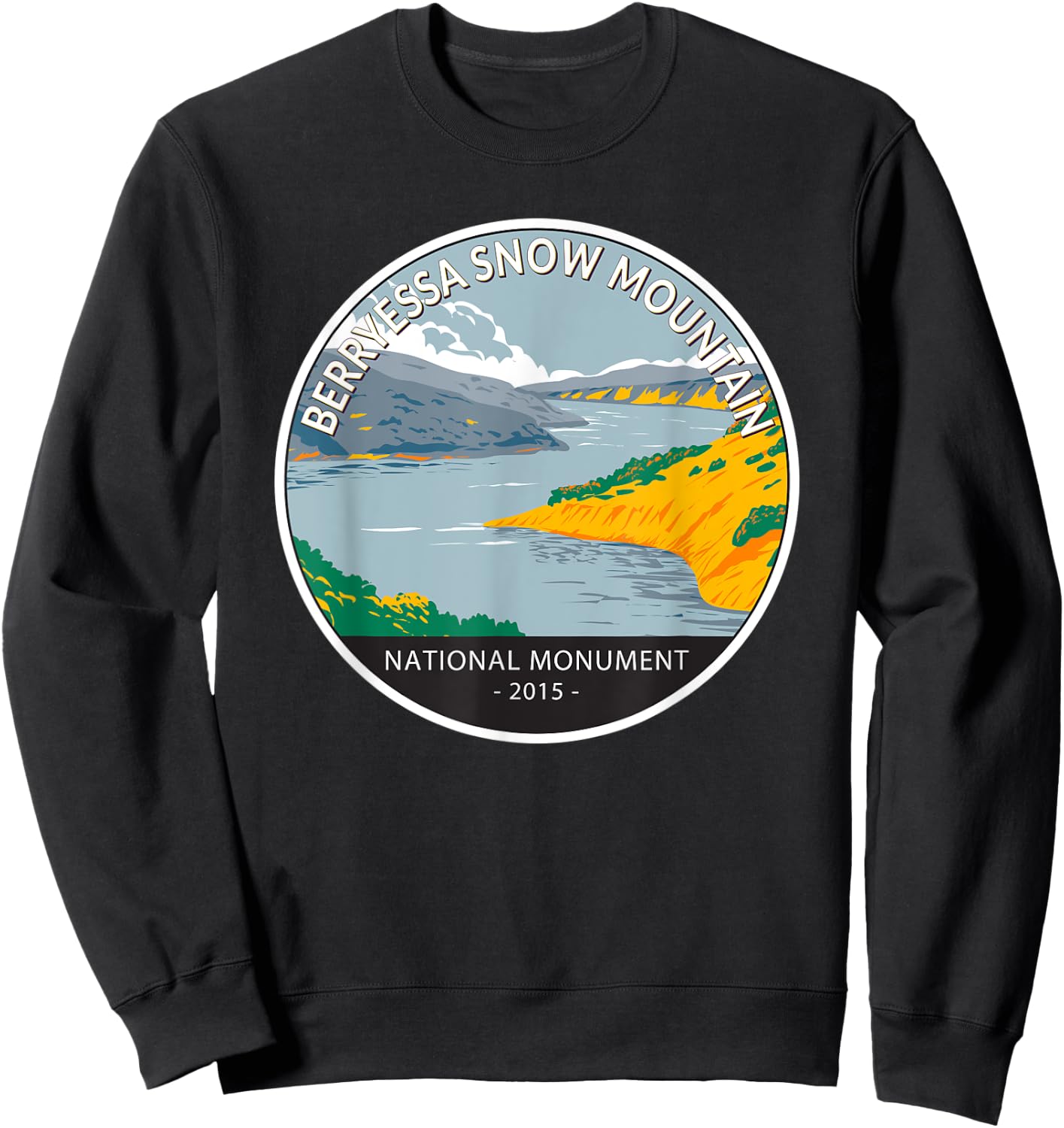 Berryessa Snow Mountain National Monument California Circle Sweatshirt - Sweatshirt | Black