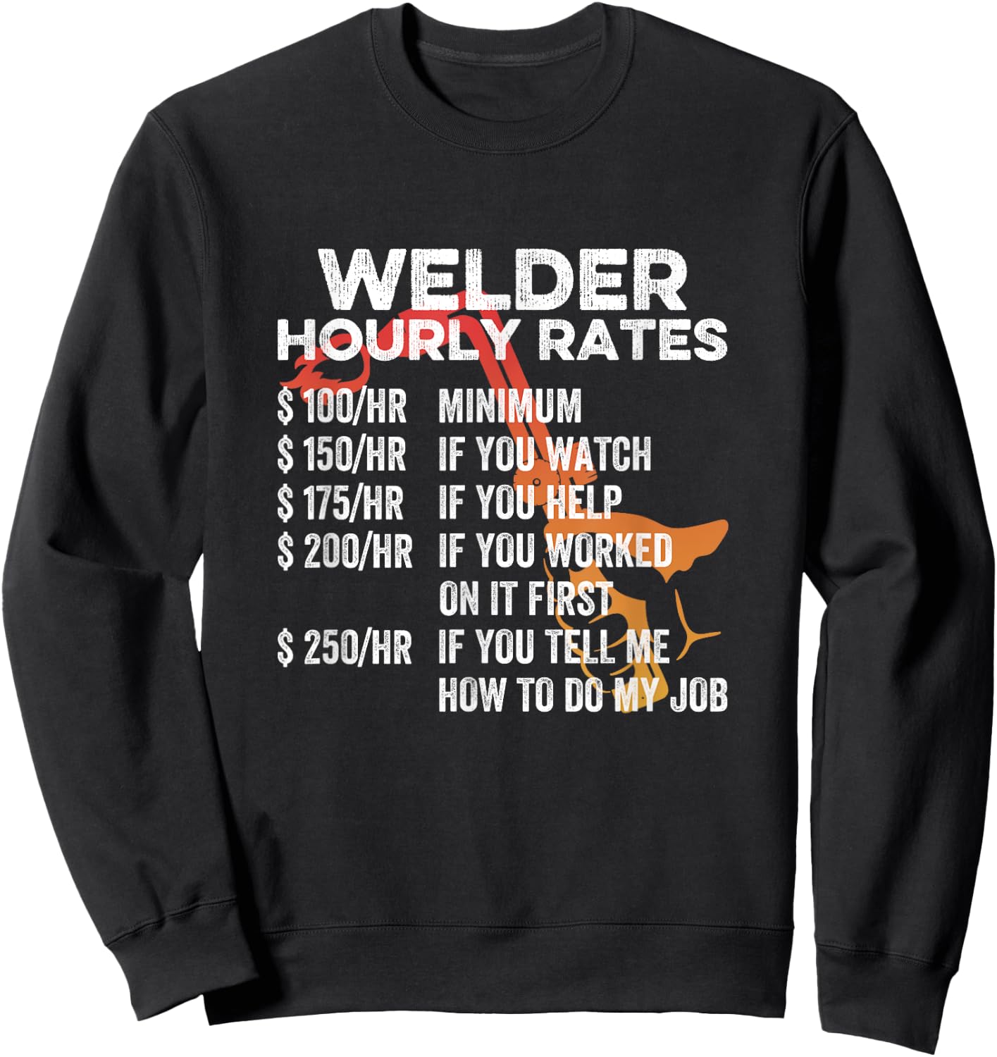 Welder Hourly Rate Funny Welding Machine Operator Novelty Sweatshirt - Sweatshirt | Black