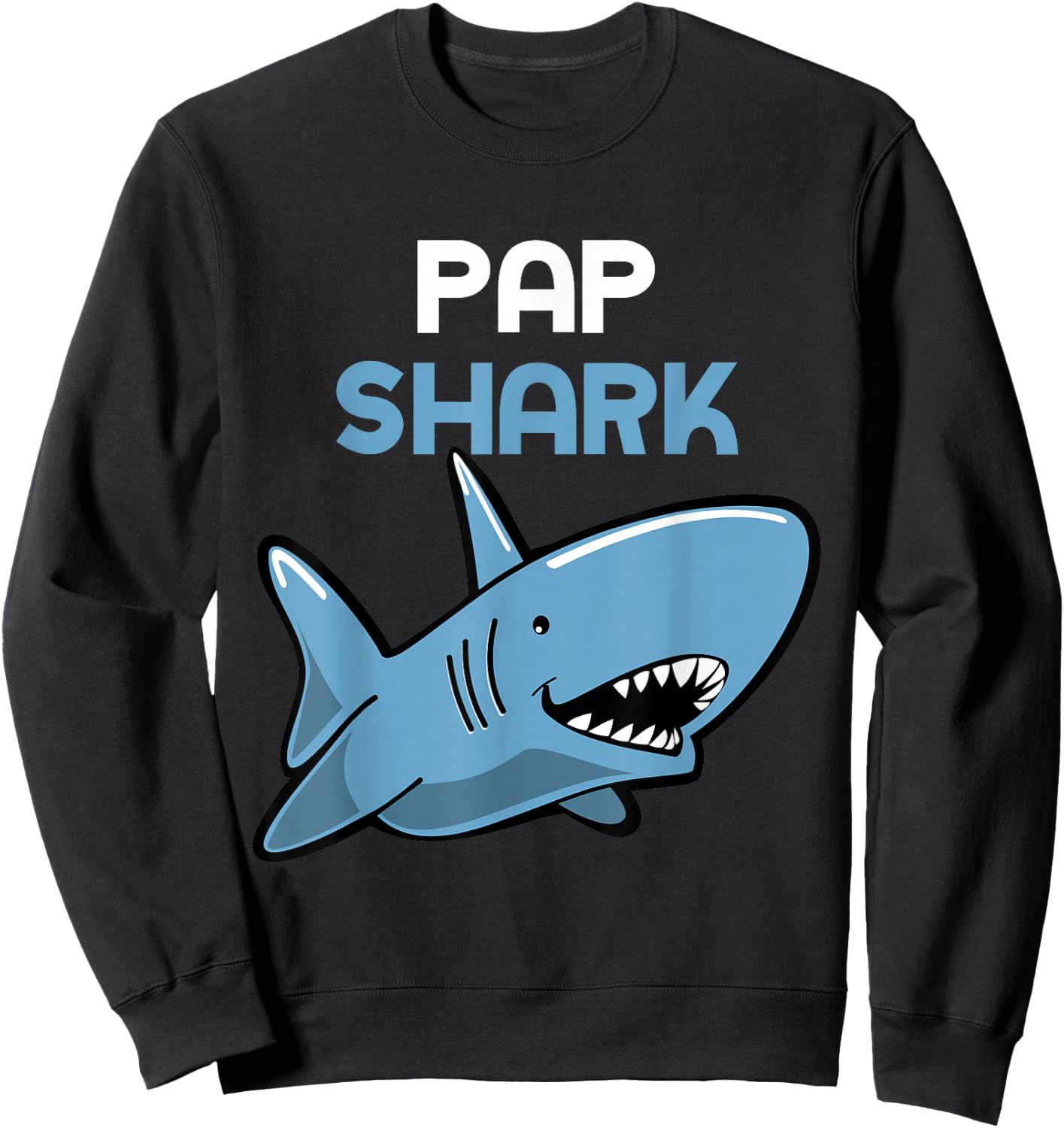 Pap Shark Funny Family Sweatshirt - Sweatshirt | Black