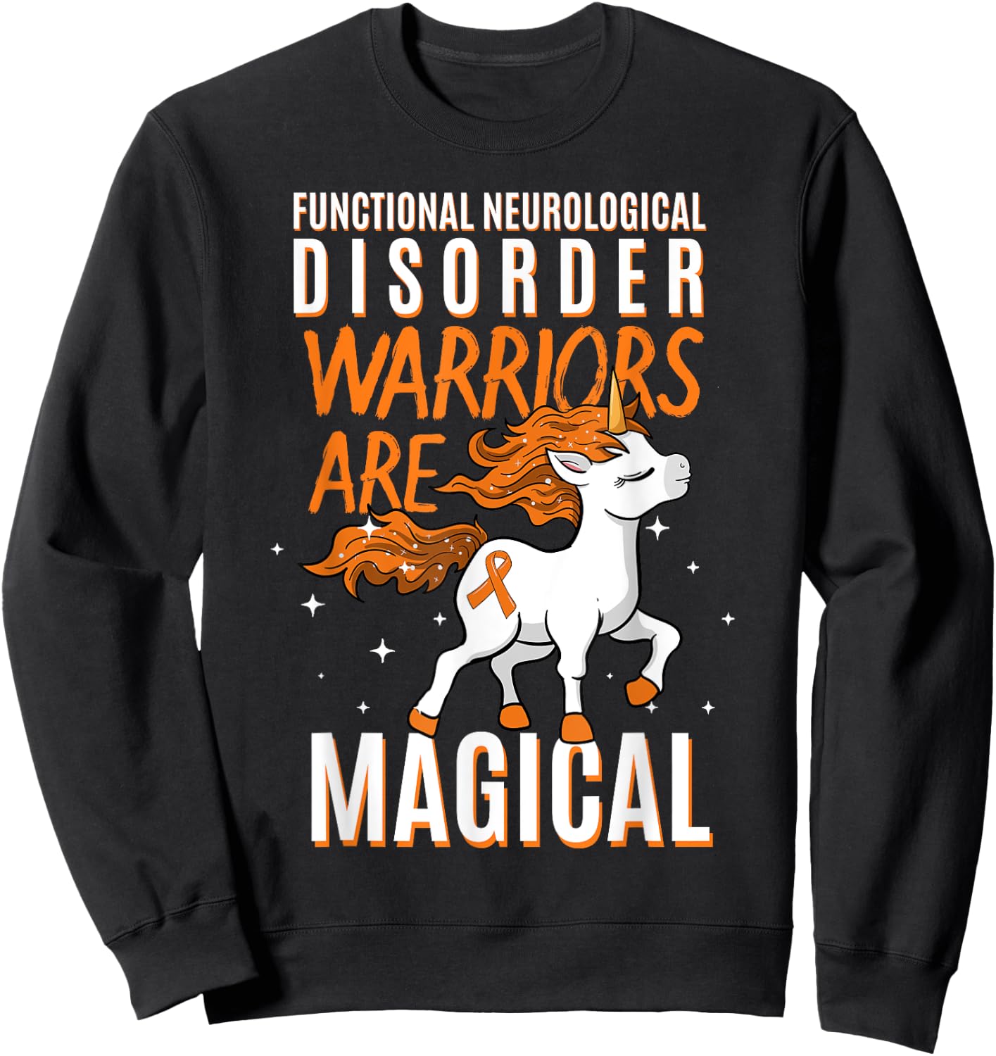 Functional Neurological Disorder Warrior Awareness Unicorn Sweatshirt - Sweatshirt | Black