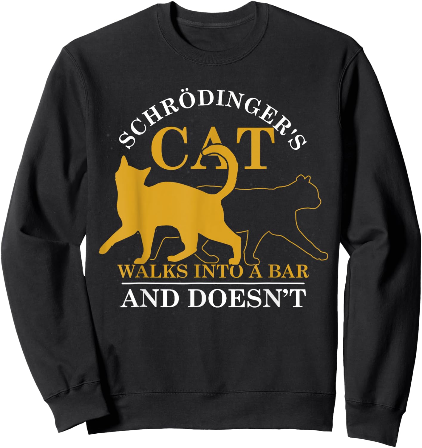 Physicist Humor Funny Scientist Gift Schroedingers Cat Sweatshirt - Sweatshirt | Black