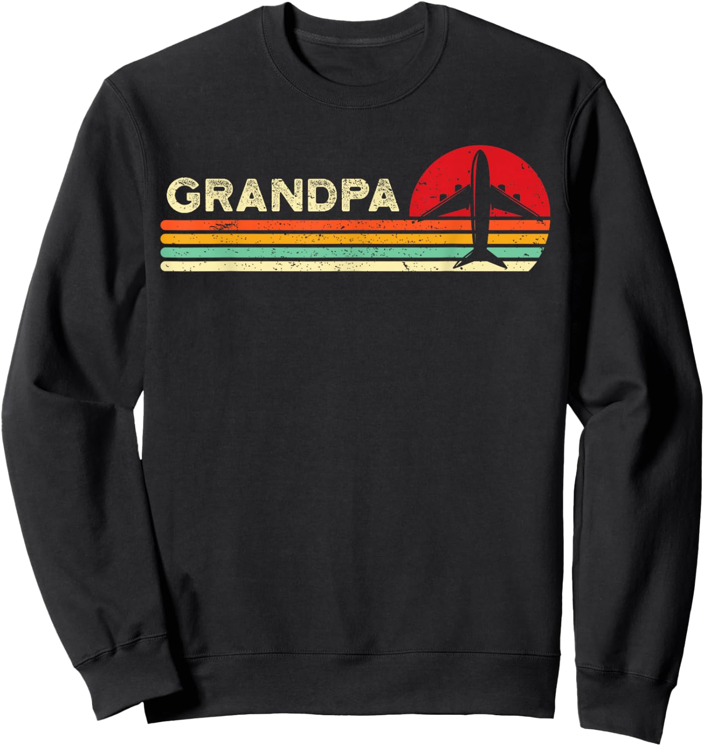 Grandpa Pilot Gifts Grandfather Aviation Airplane Flying Sweatshirt - Sweatshirt | Black