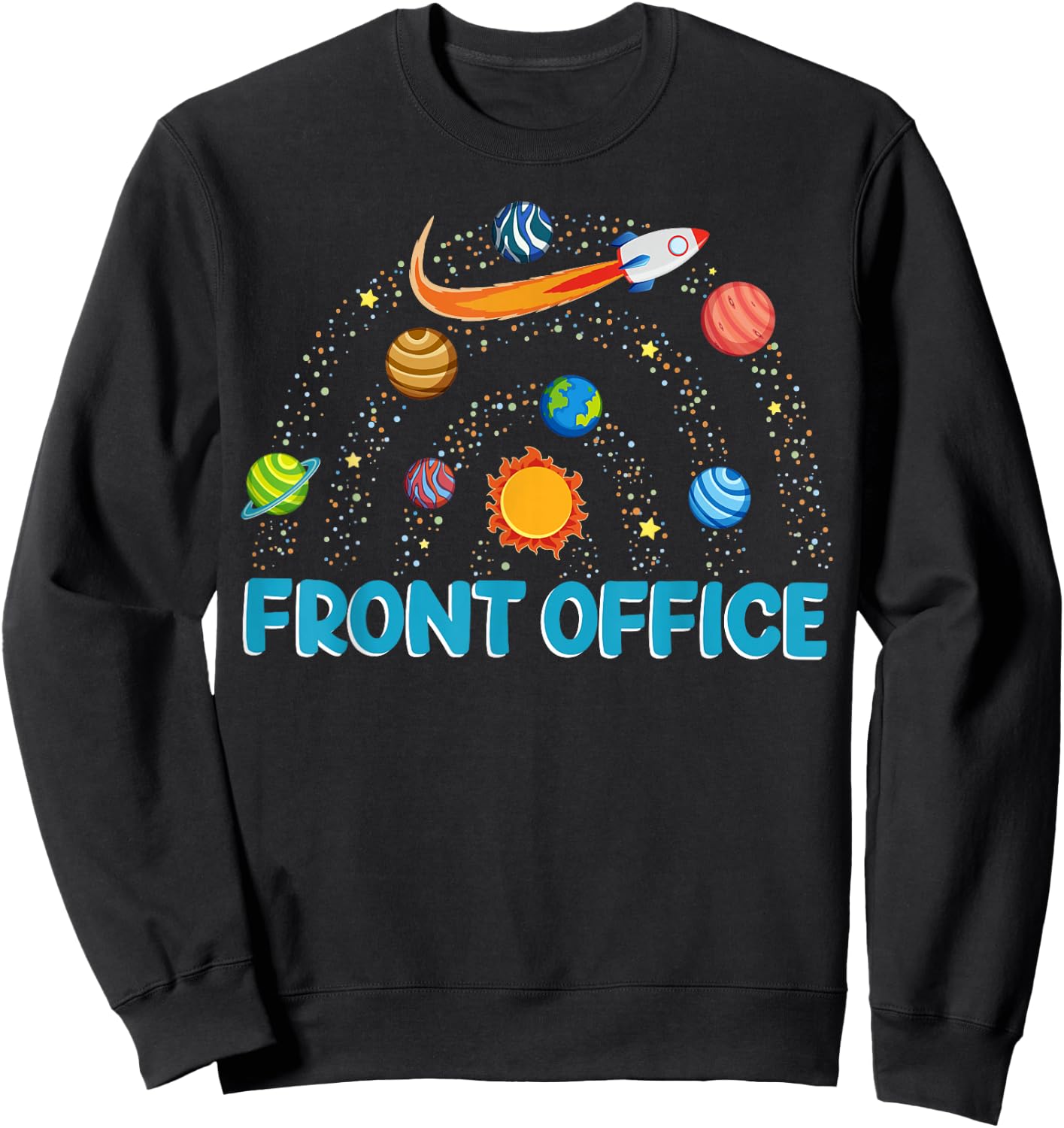 Retro Front Office Outer Space Administrative Assistants Sweatshirt - Sweatshirt | Black