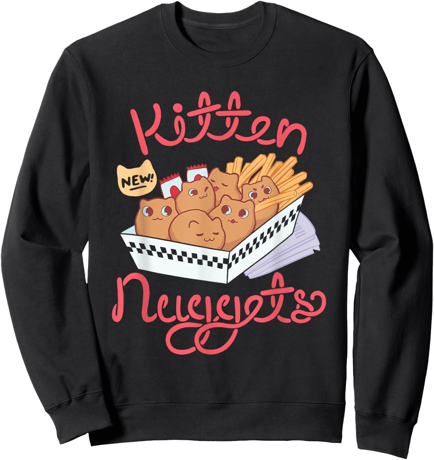 Kitten Nuggets Nugget Kitten Chicken Nugget Lover Gift Sweatshirt - Sweatshirt | Black