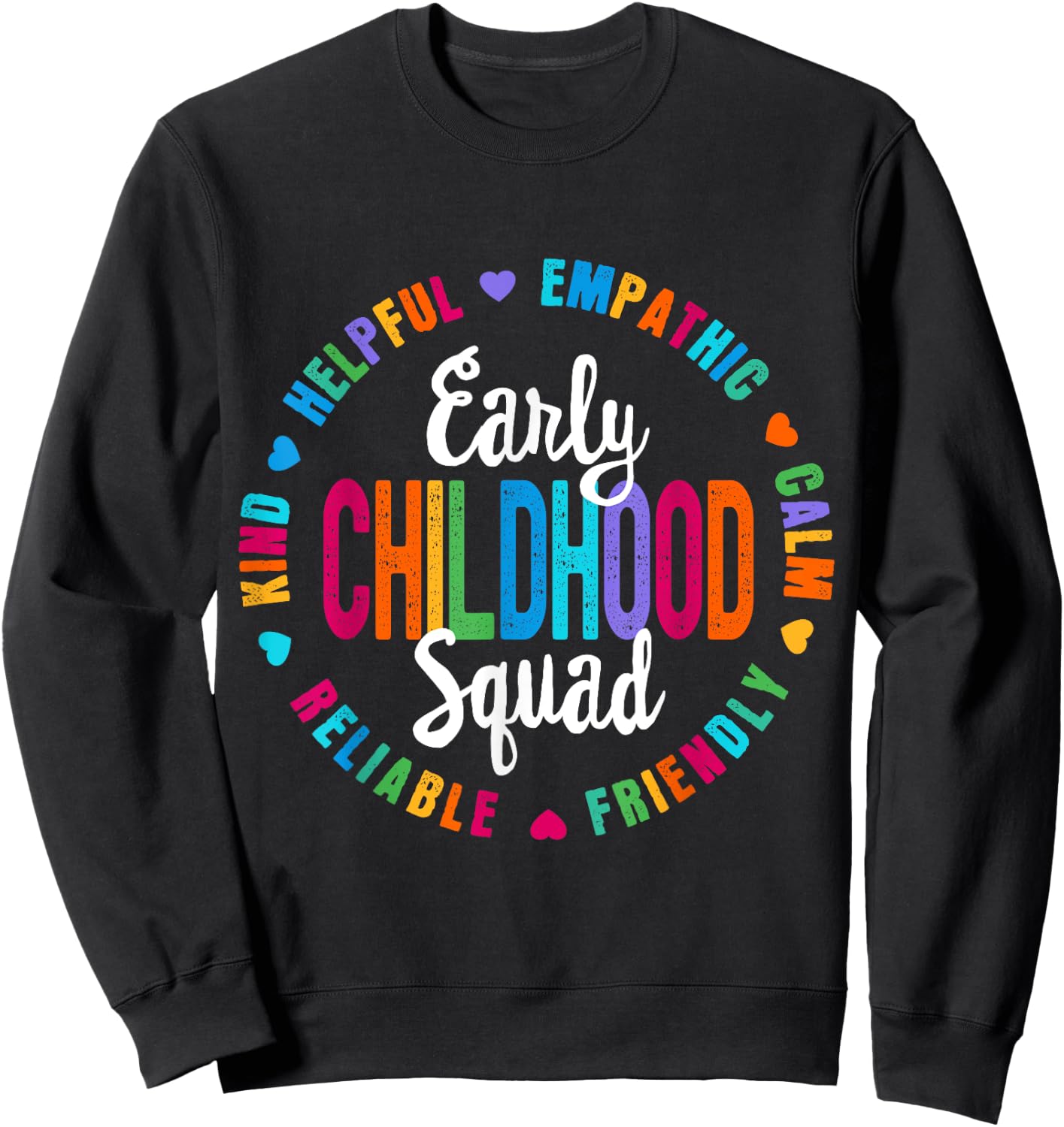 Teacher Early Childhood SQUAD Preschool Head Start Crew Sweatshirt - Sweatshirt | Black
